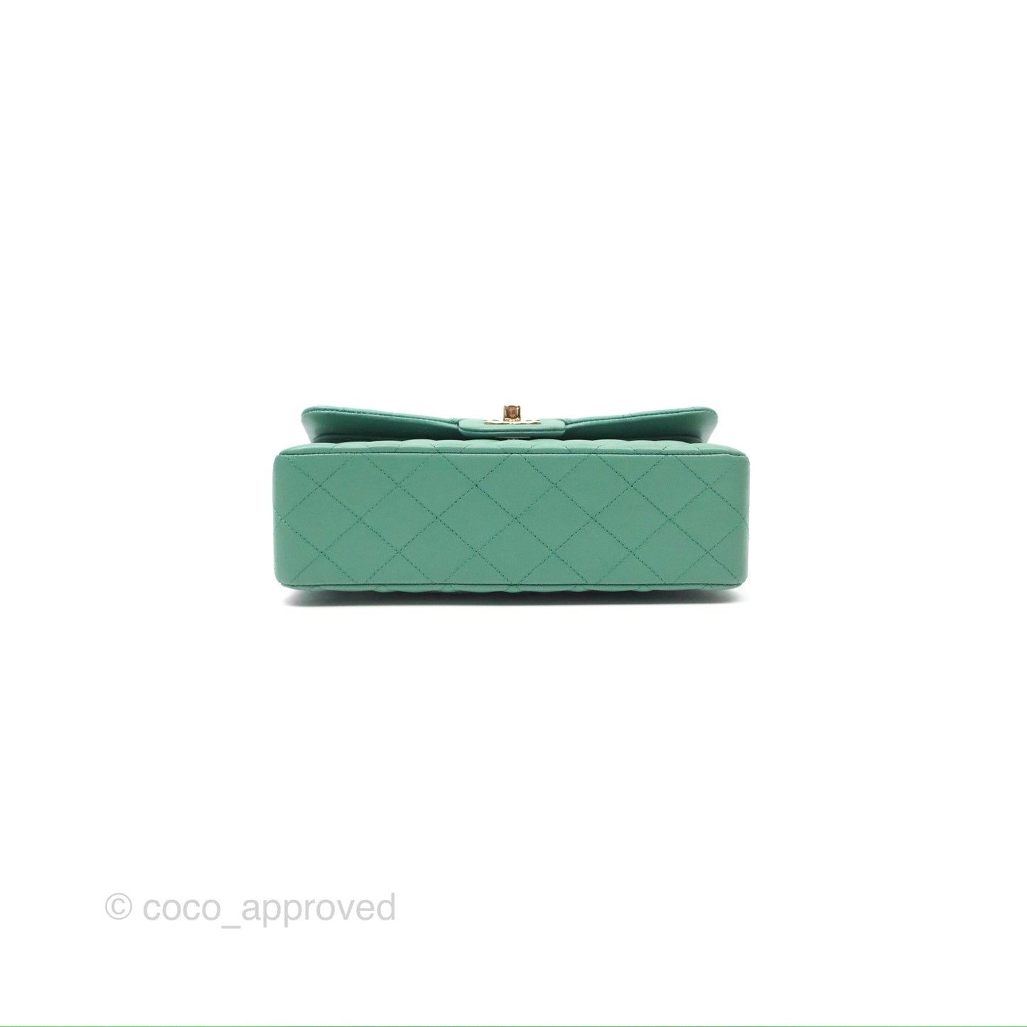 Chanel Small S/M Classic Flap Green Lambskin Gold Hardware