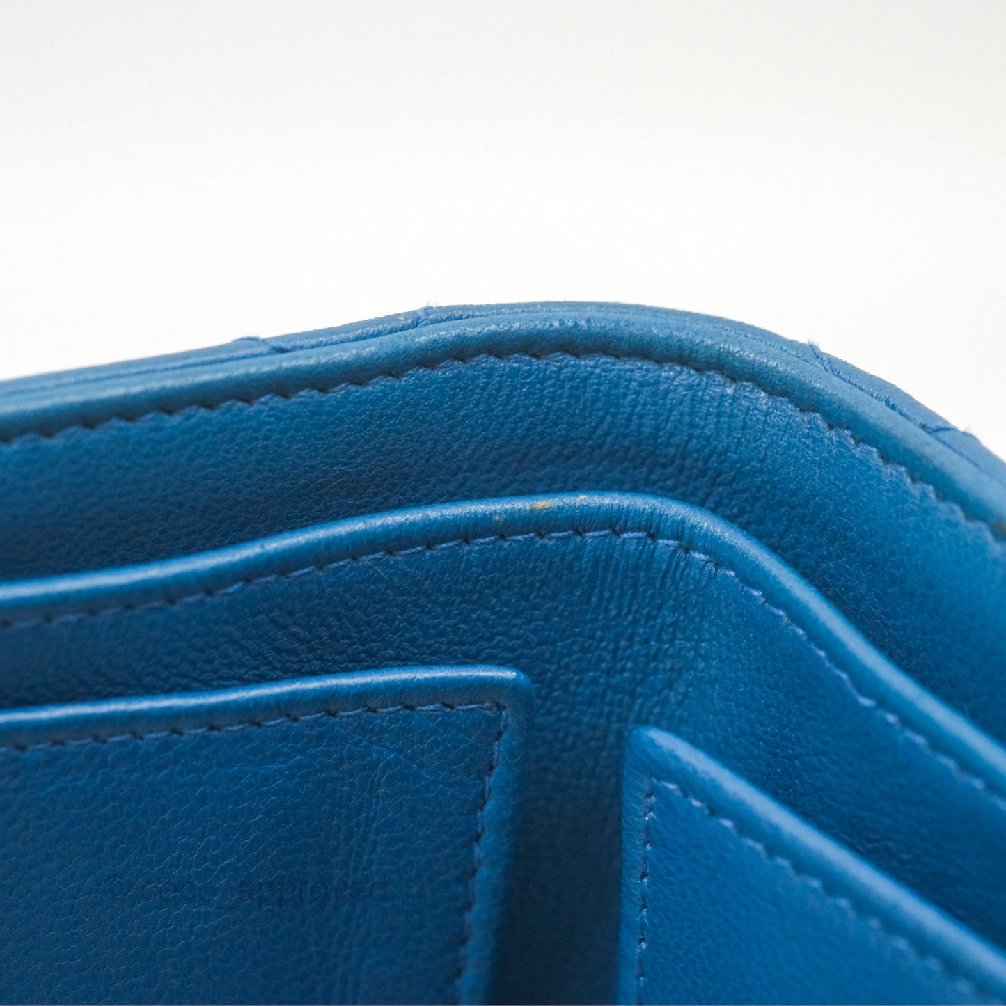 Chanel Classic Short Flap Wallet Blue Lambskin Gold Hardware