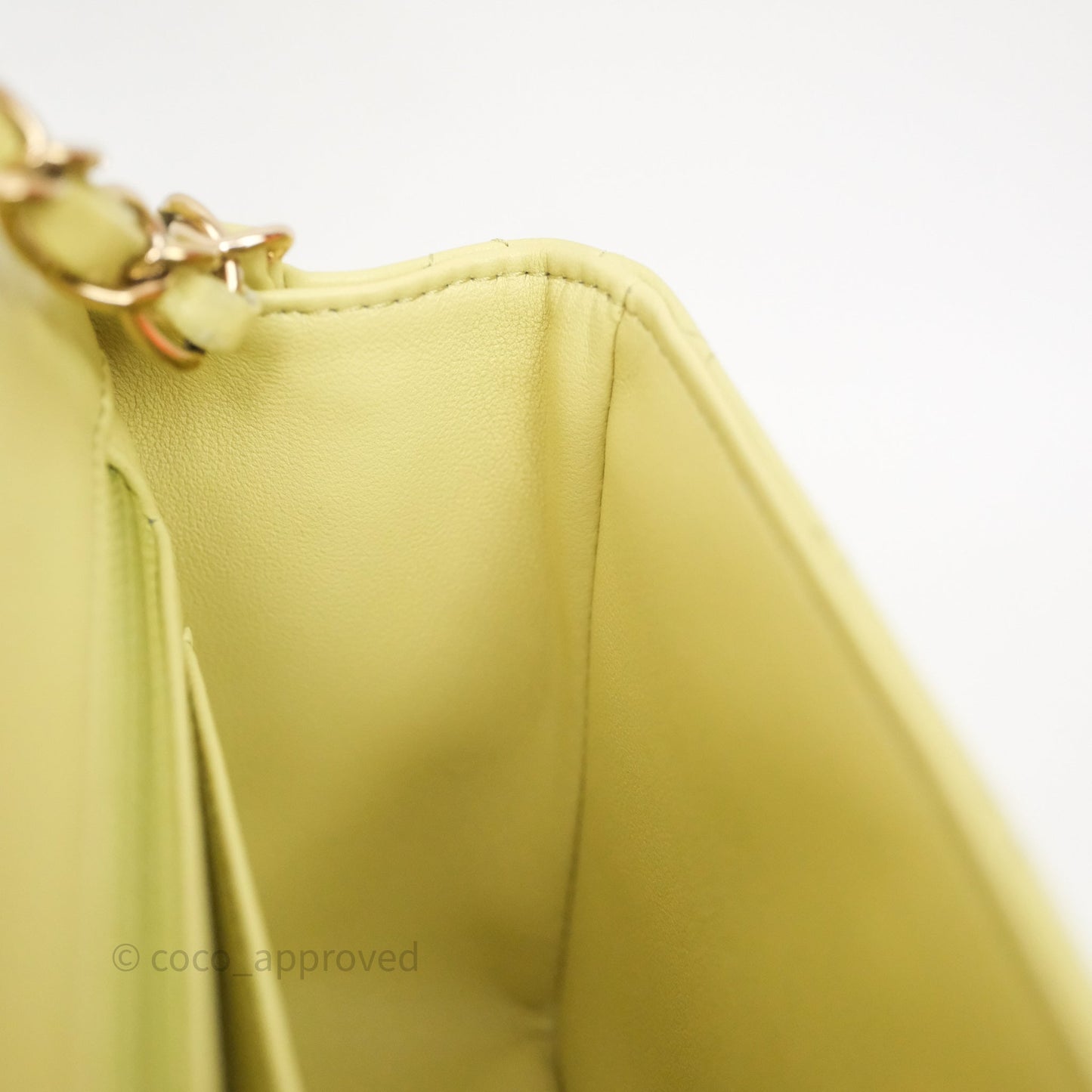 Chanel Mini Rectangular Flap Quilted Green Lambskin Gold Hardware