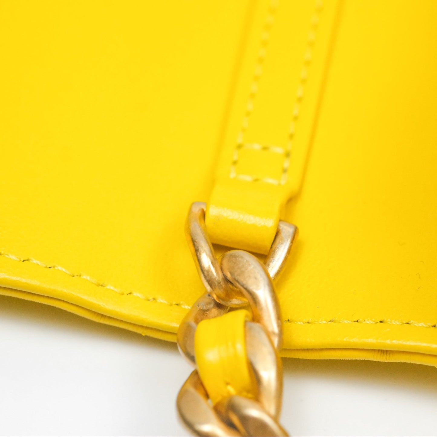 Chanel Lacquered Chain Mini WOC Yellow Lambskin