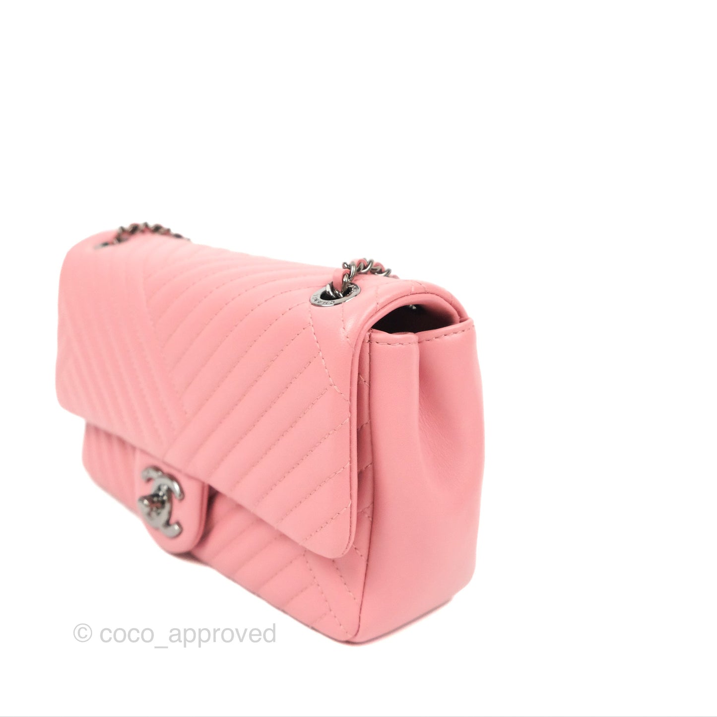 Chanel Small CC Crossing Flap Pink Lambskin Gun Metal Hardware