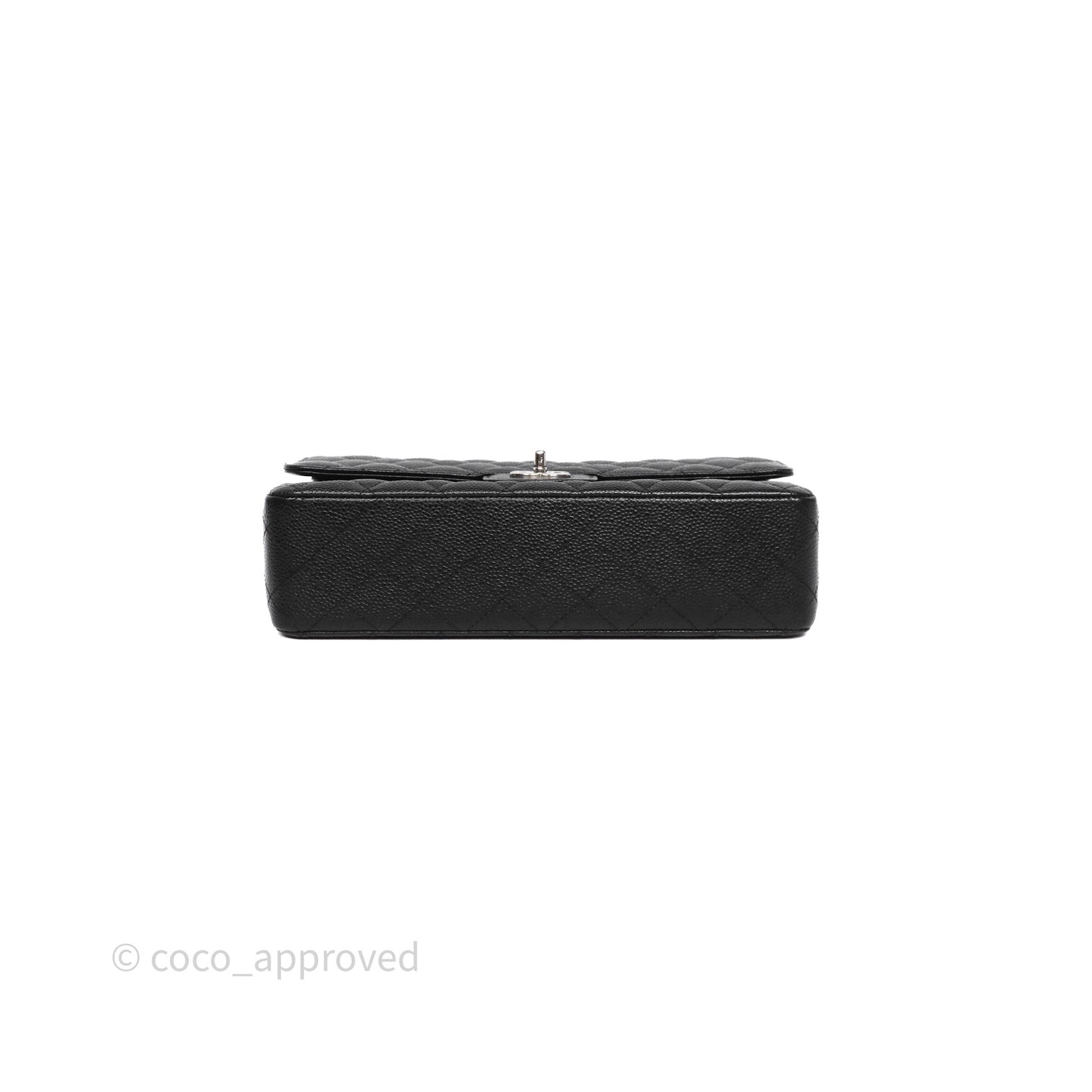 Chanel Classic M/L Medium Flap Quilted Black Caviar Silver Hardware