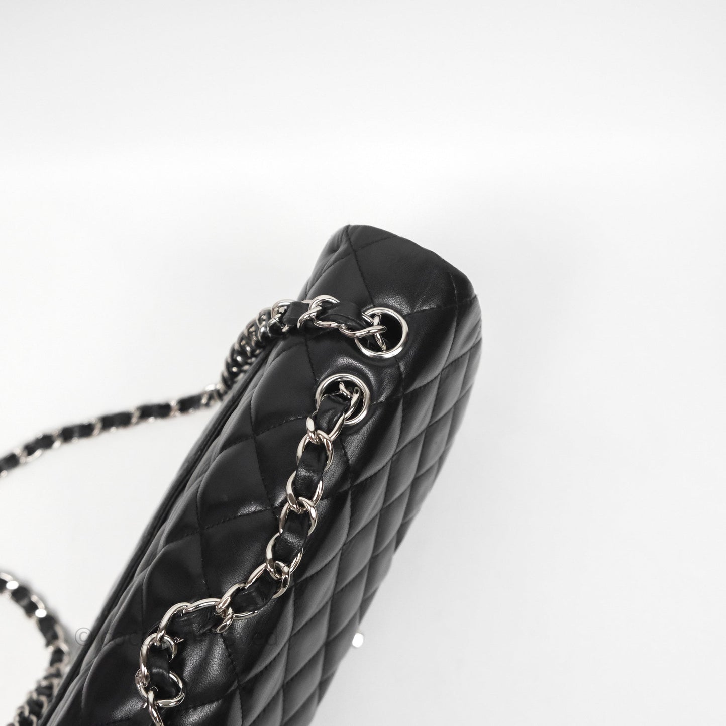 Chanel Jumbo Single Flap Black Lambskin Silver Hardware