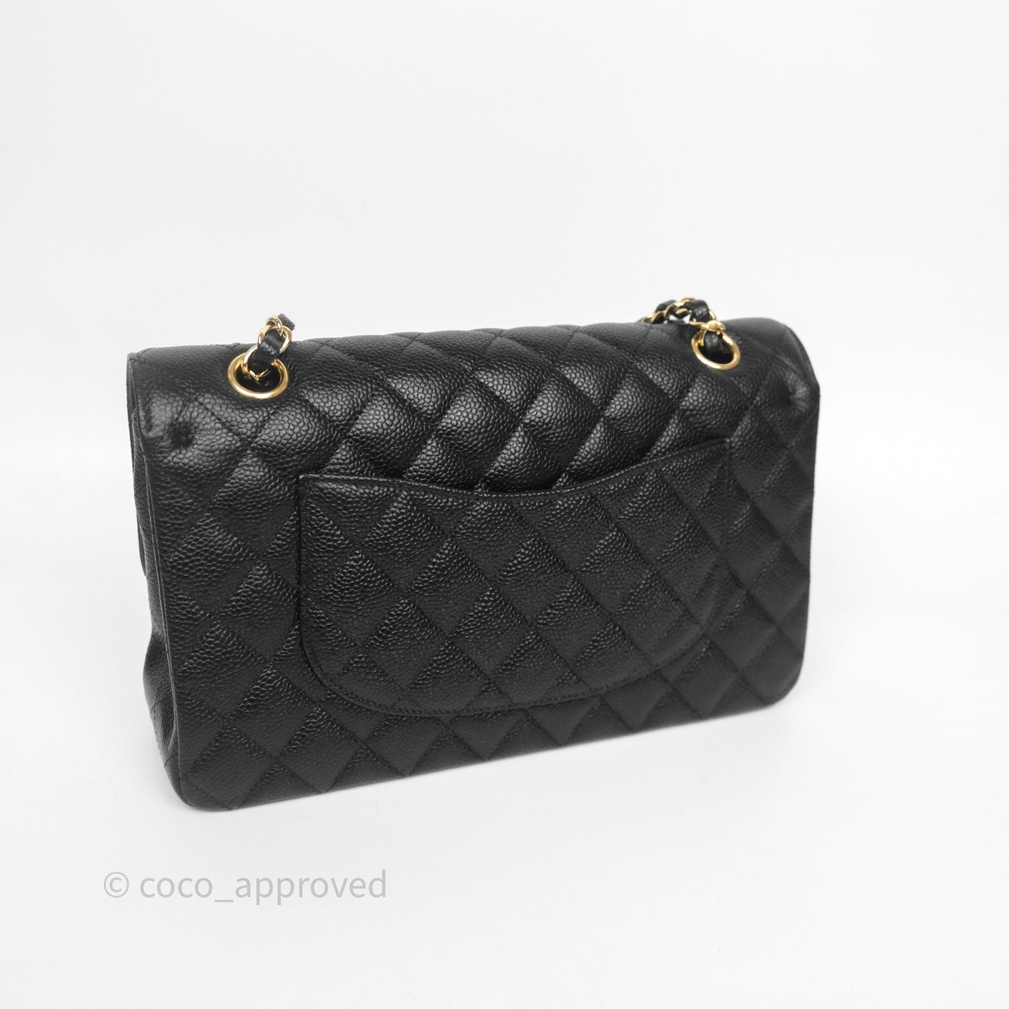 Chanel Classic M/L Medium Flap Quilted Black Caviar Gold Hardware