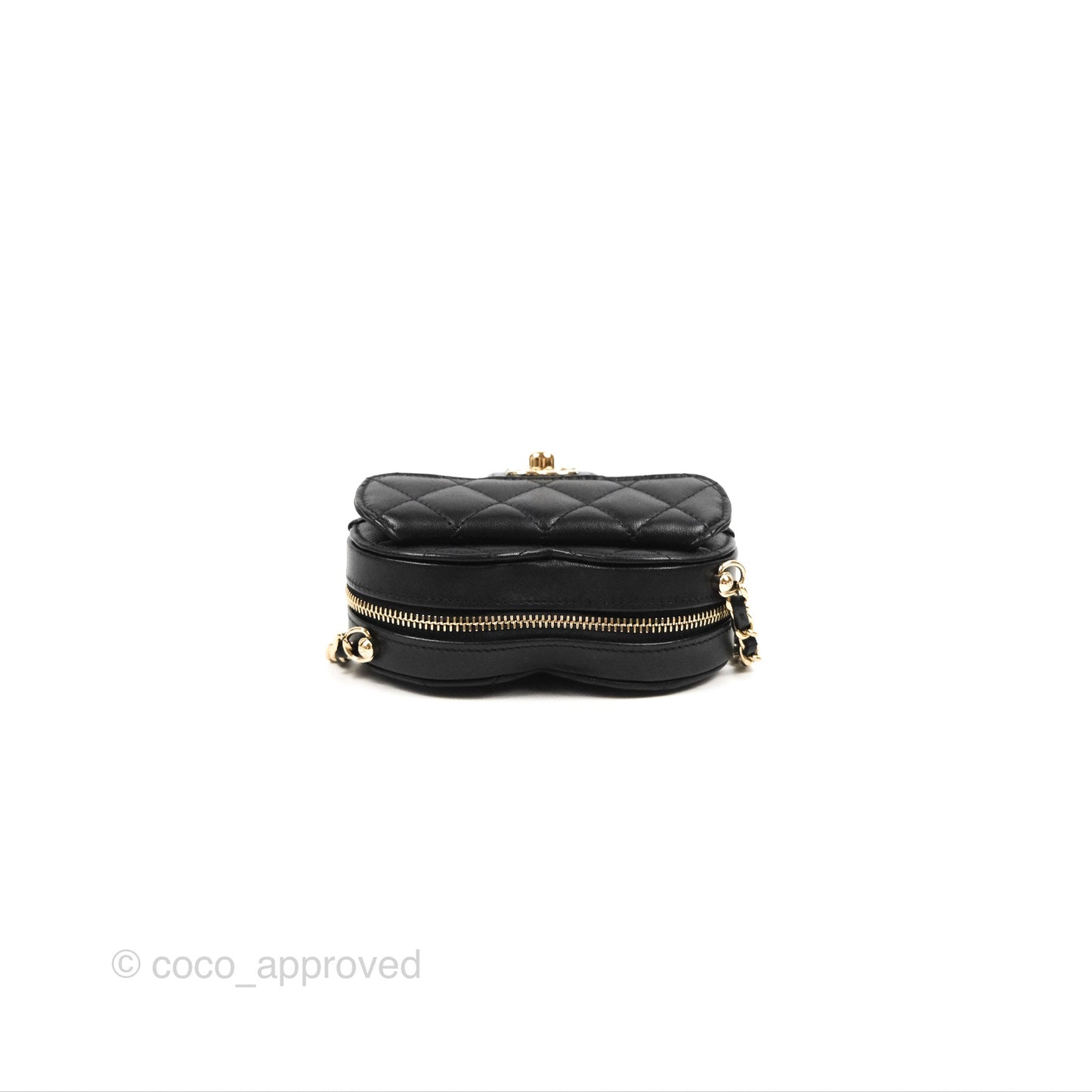 Chanel Small Heart Bag Black Lambskin Gold Hardware 22S