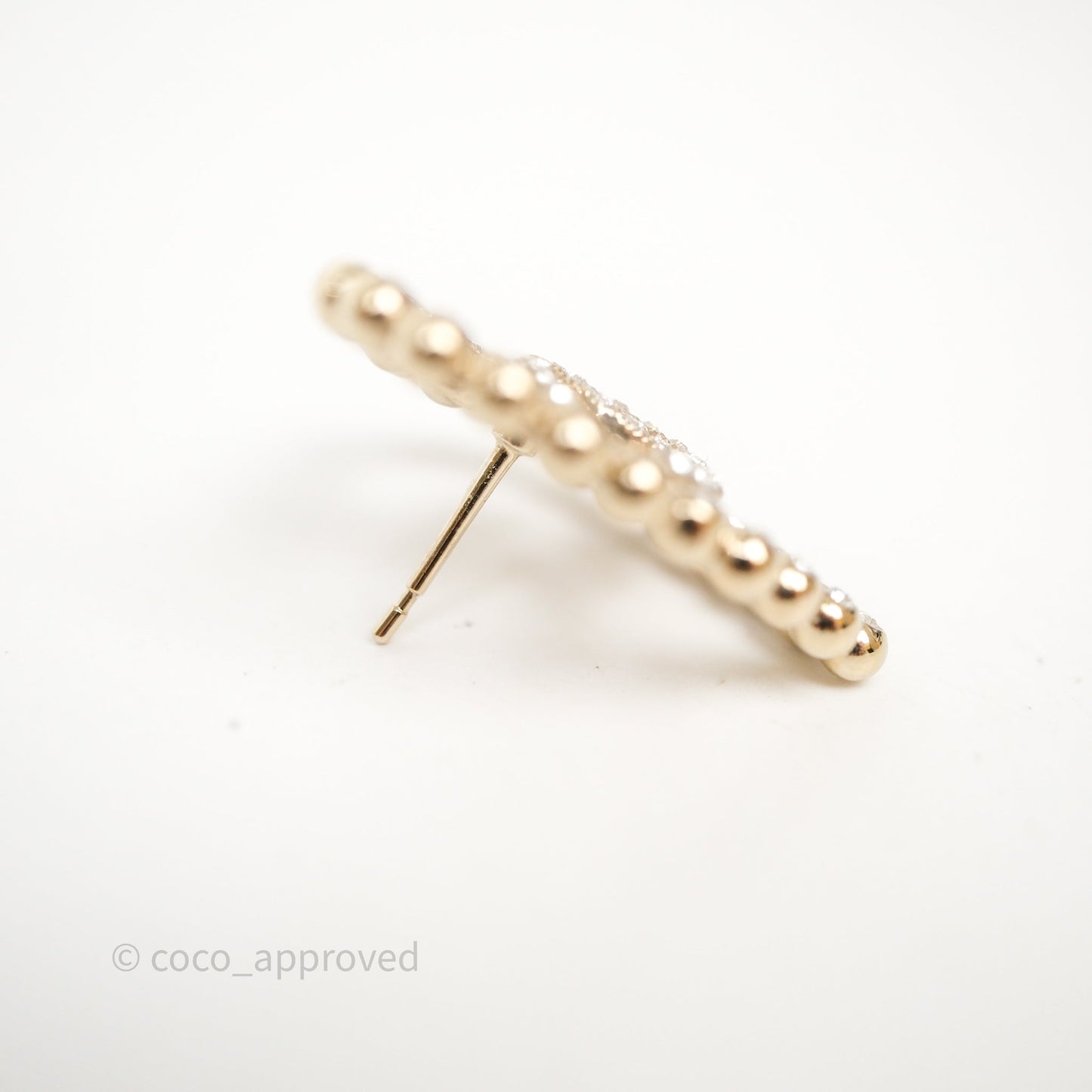 Chanel Crystal and Gold Metal CC Heart Earrings 25P