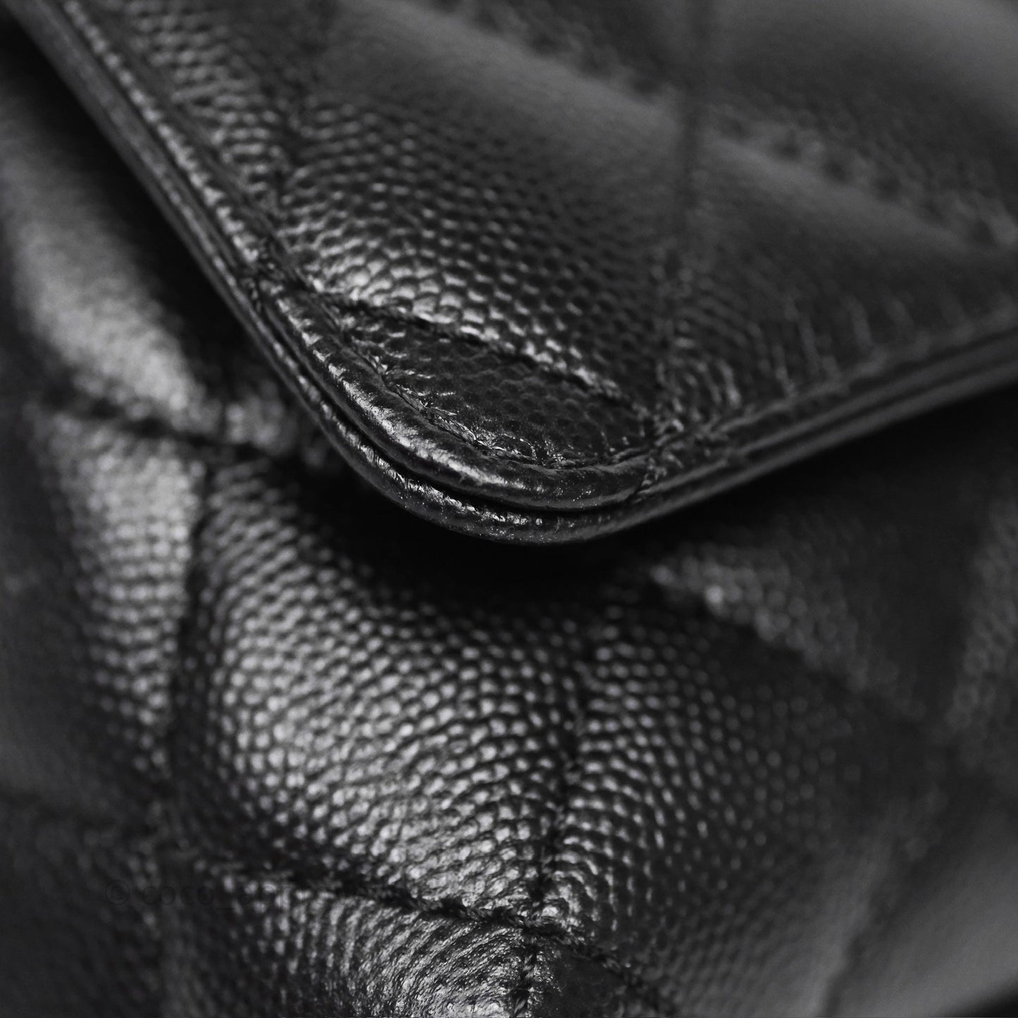 Chanel Mini Coco Handle Quilted Black Caviar Gold Hardware