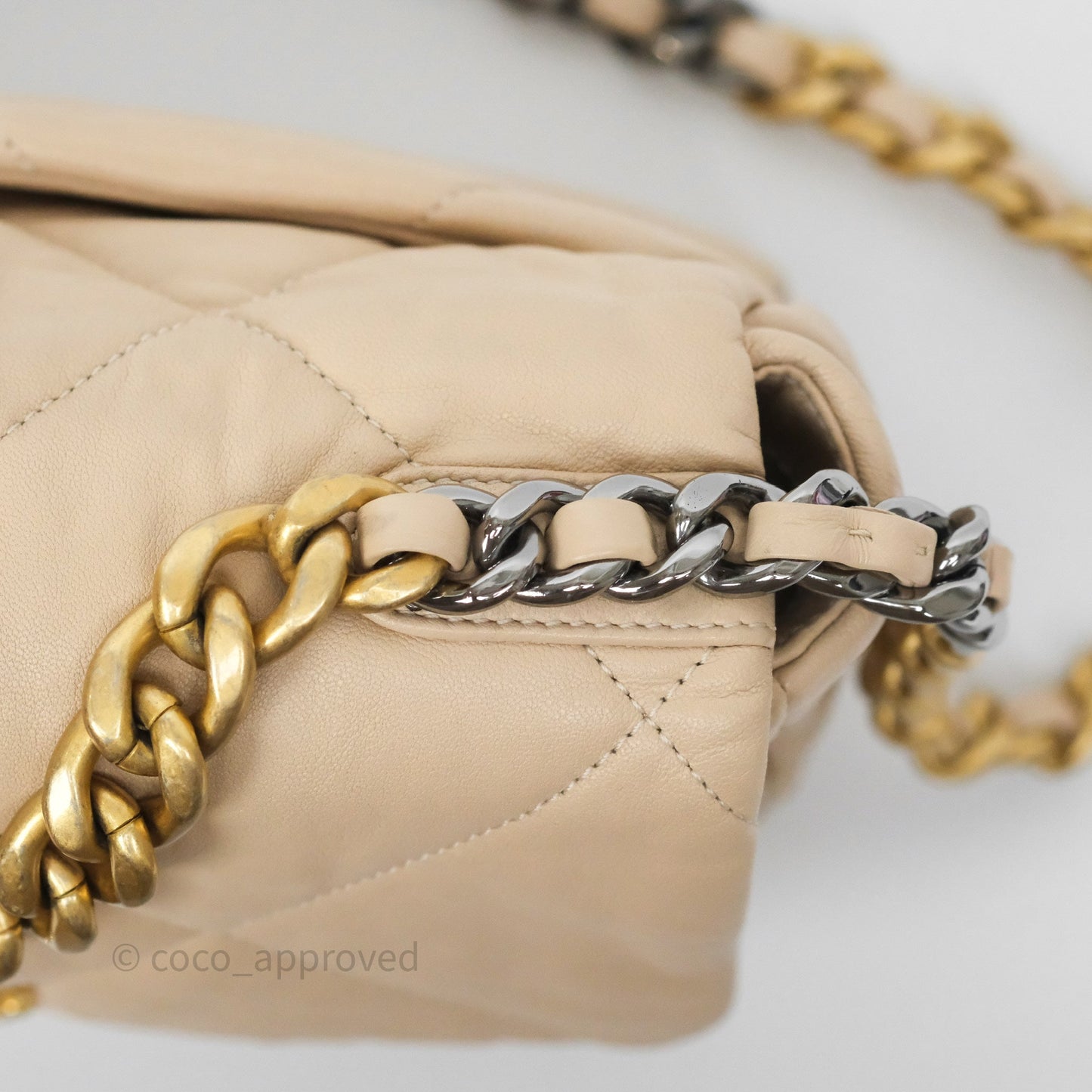 Chanel 19 Small Beige Mixed Hardware