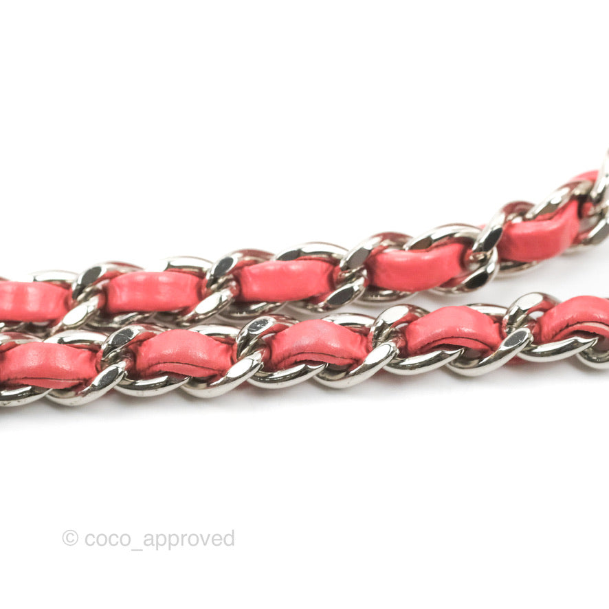 Chanel Aquarium PVC Coral Pink Crumpled Calfskin Silver Hardware