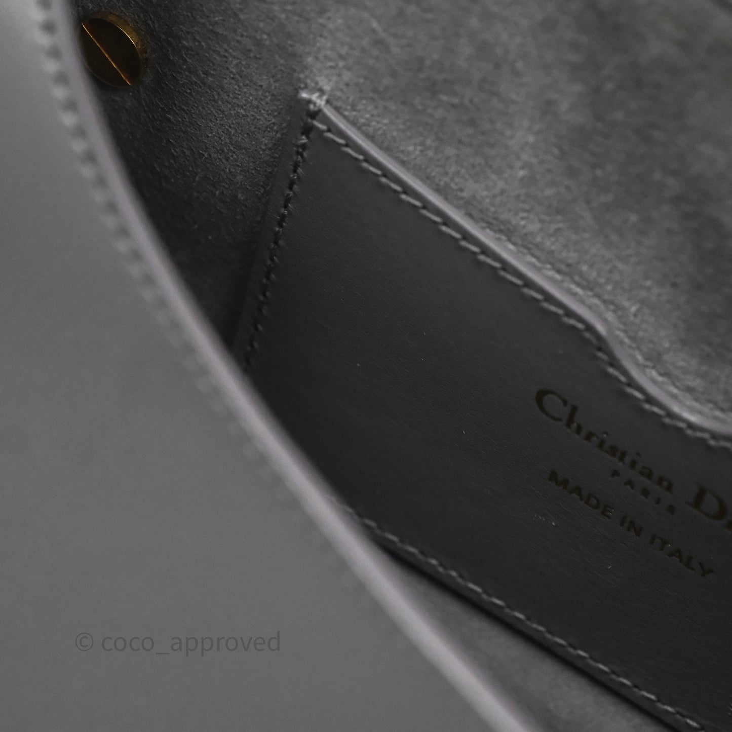 Christian Dior Medium Bobby Flap Grey Box Calfskin