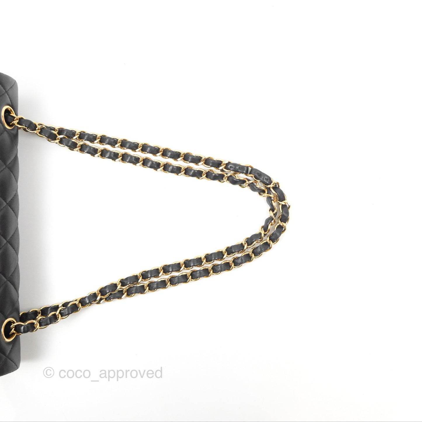 Chanel Classic M/L Medium Flap Quilted Black Lambskin Gold Hardware