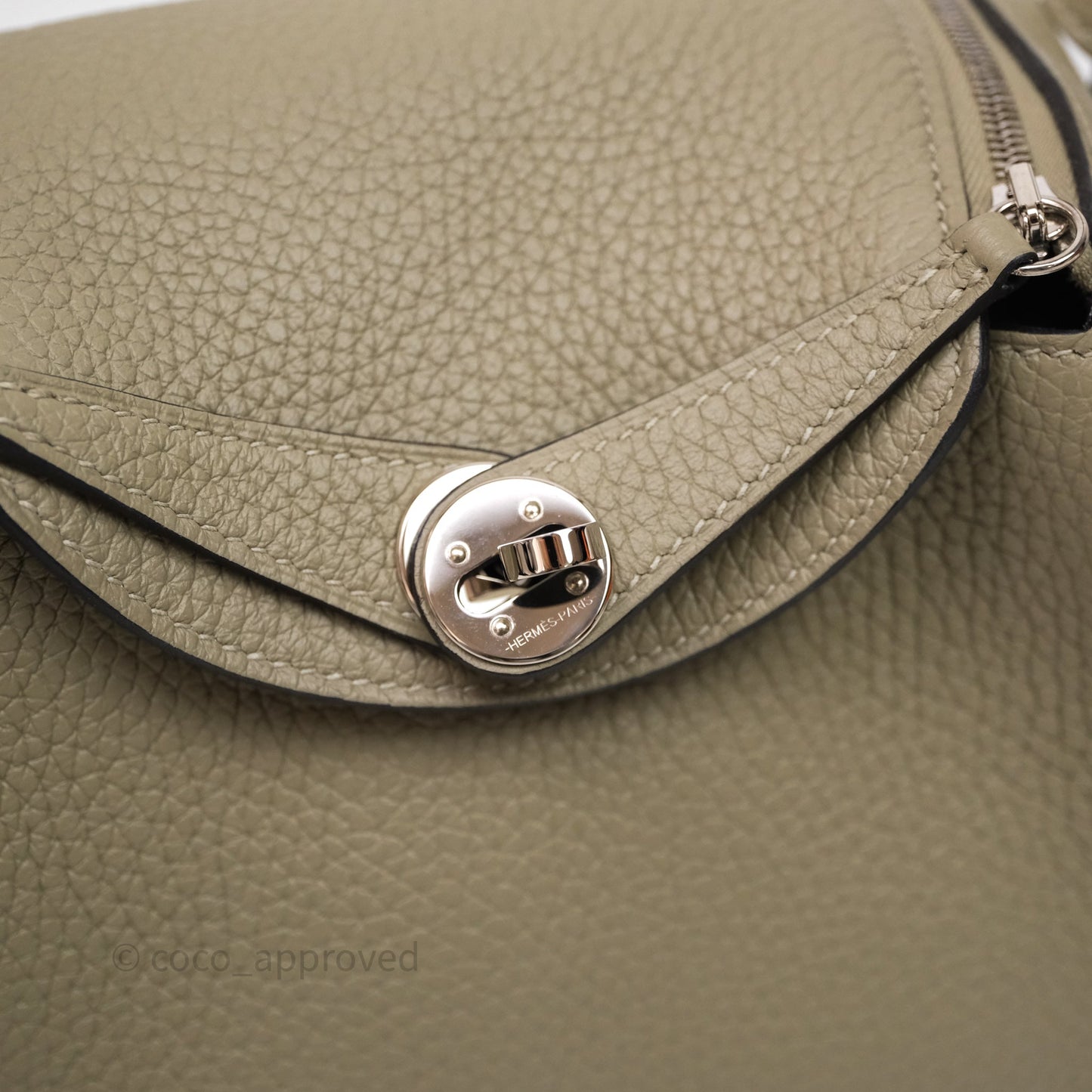 Hermès Mini Lindy 20 Sauge Q1 Clemence Palladium Hardware