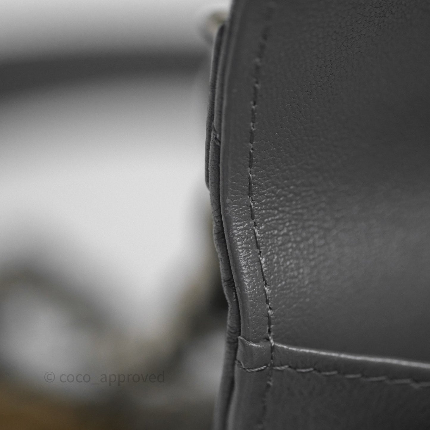 Chanel 19 Wallet on Chain WOC Grey Lambskin Mixed Hardware