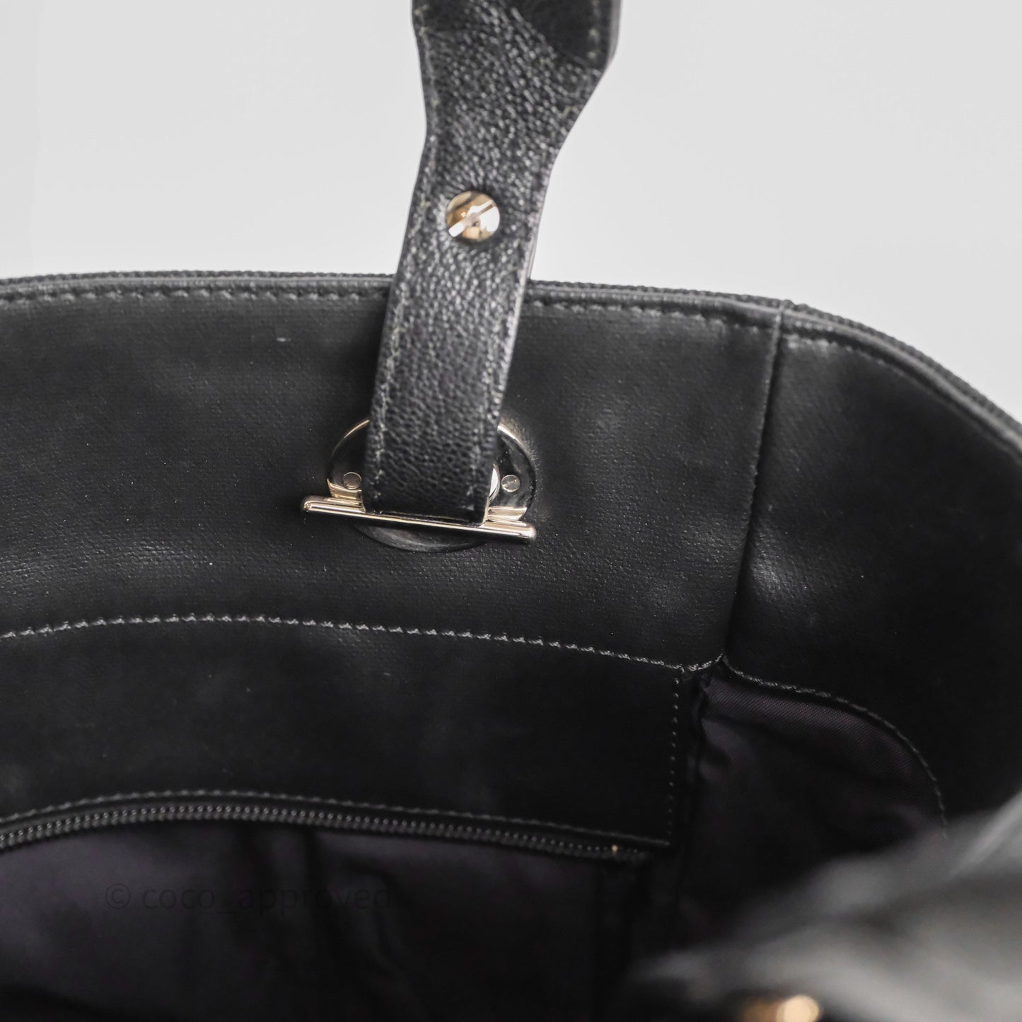 Chanel Quilted Paris Biarritz Tote PM Black Coated Canvas