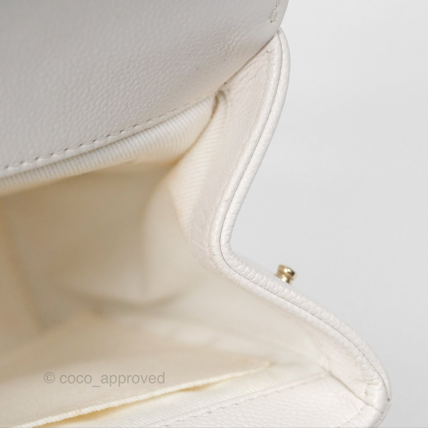 Chanel Quilted Small Business Affinity Flap White Caviar Gold Hardware