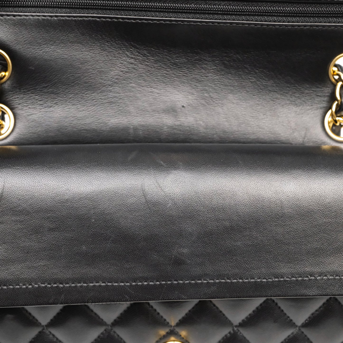 Chanel Classic M/L Medium Flap Quilted Black Lambskin Gold Hardware