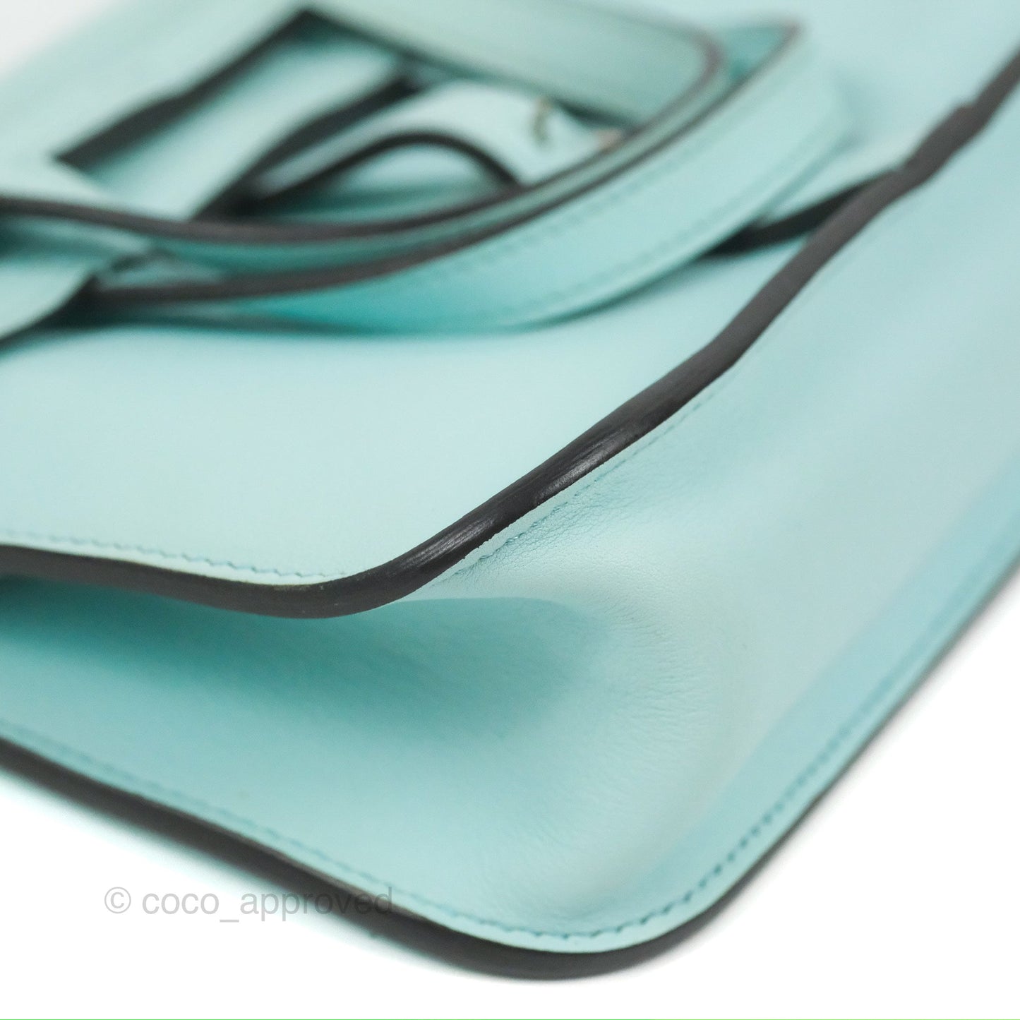 Hermès Halzan 22 Mini Aqua Swift Palladium Hardware