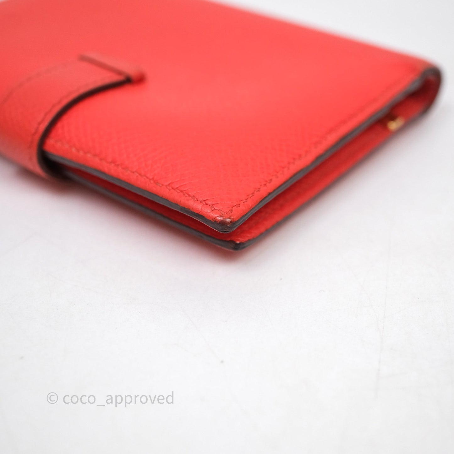 Hermes Bearn Wallet Rouge Tomate S5 Epsom Gold Hardware