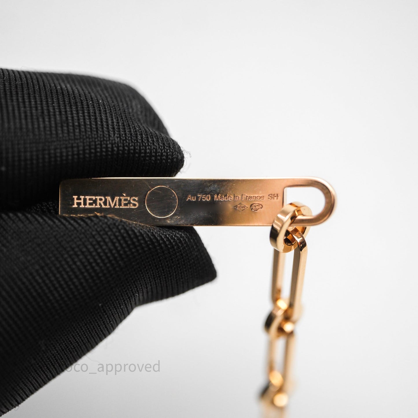 Hermes Kelly Chaine Diamond Bracelet Rose Gold