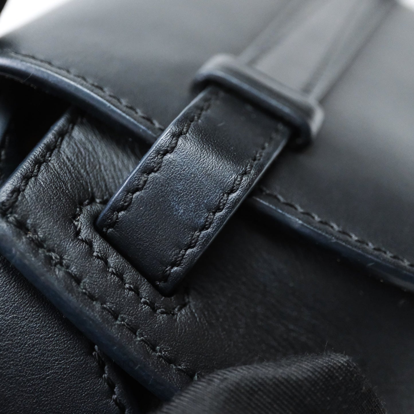 Loewe Mini Gate Dual Bag in Soft Calfskin & Jacquard Strap Black