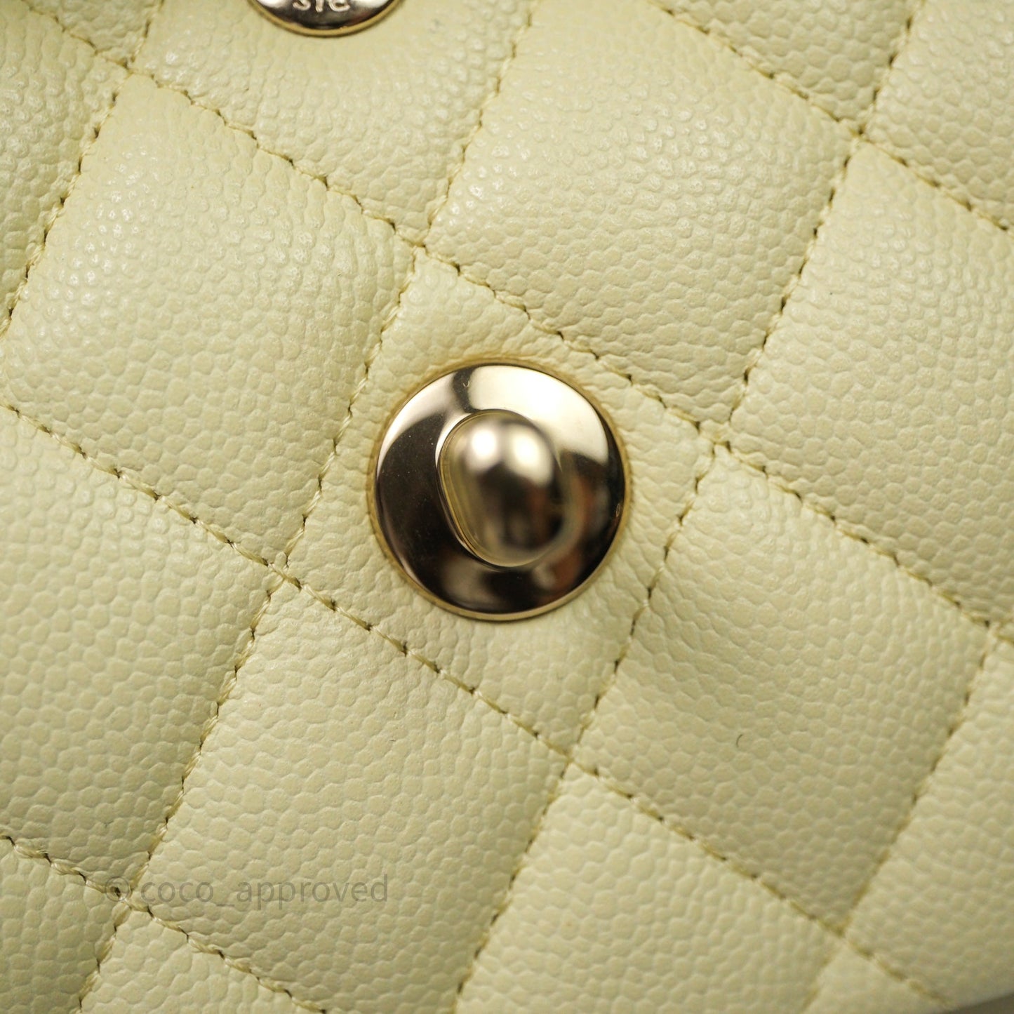 Chanel Small Classic Quilted Flap Yellow Caviar Gold Hardware