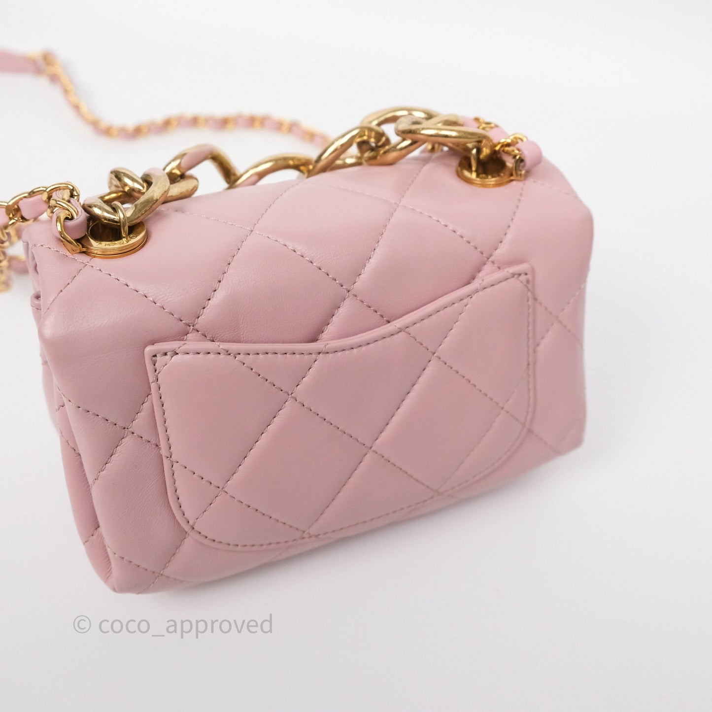 Chanel Mini Color Match Flap Quilted Pink Lambskin Aged Gold Hardware
