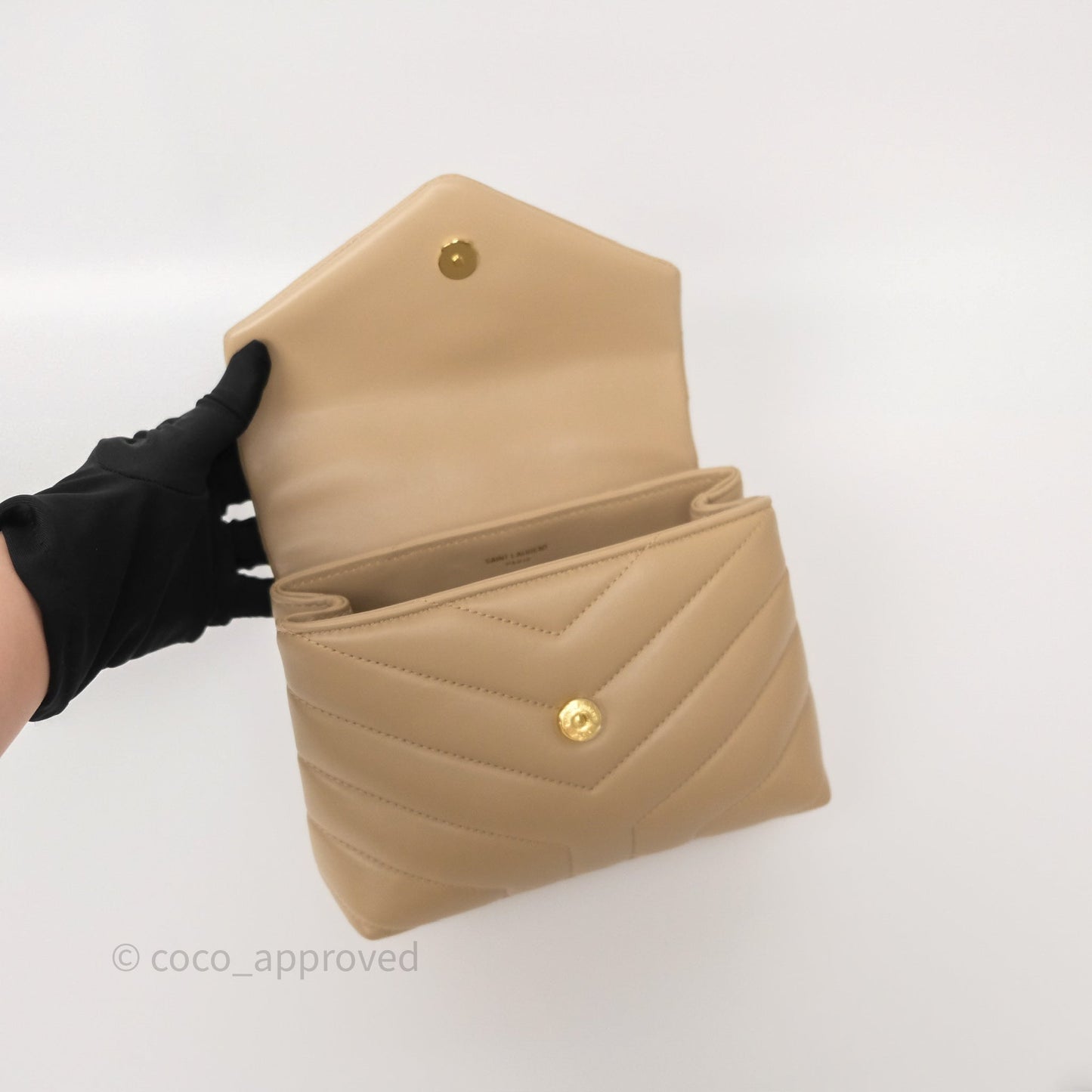 Saint Laurent Loulou Toy Shoulder Bag Beige