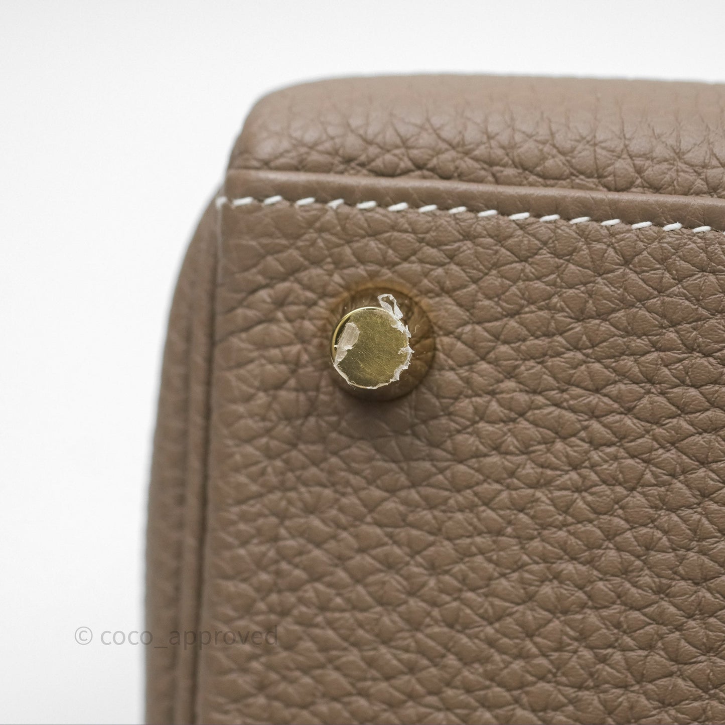 Hermès Kelly 25 Etoupe 18 Retourne Togo Gold Hardware
