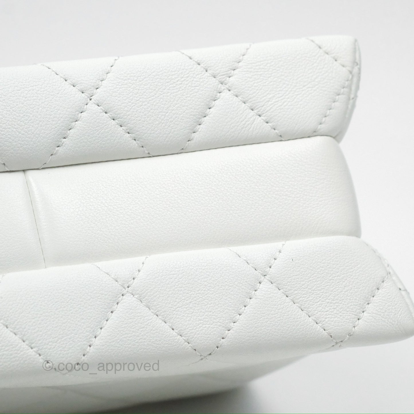 Chanel Adjustable Flap Bag White Calfskin Aged Gold Hardware
