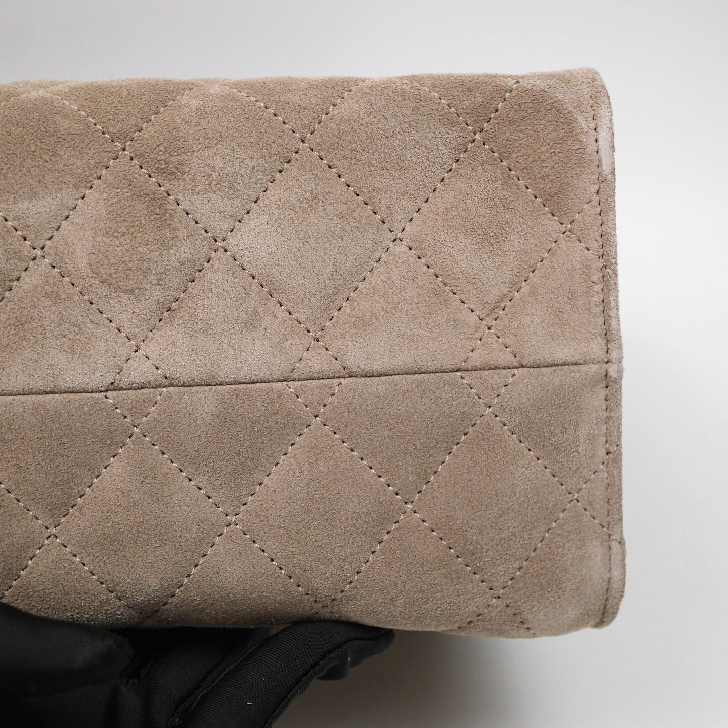 Chanel 25 Small Suede Calfskin Aged Gold Hardware