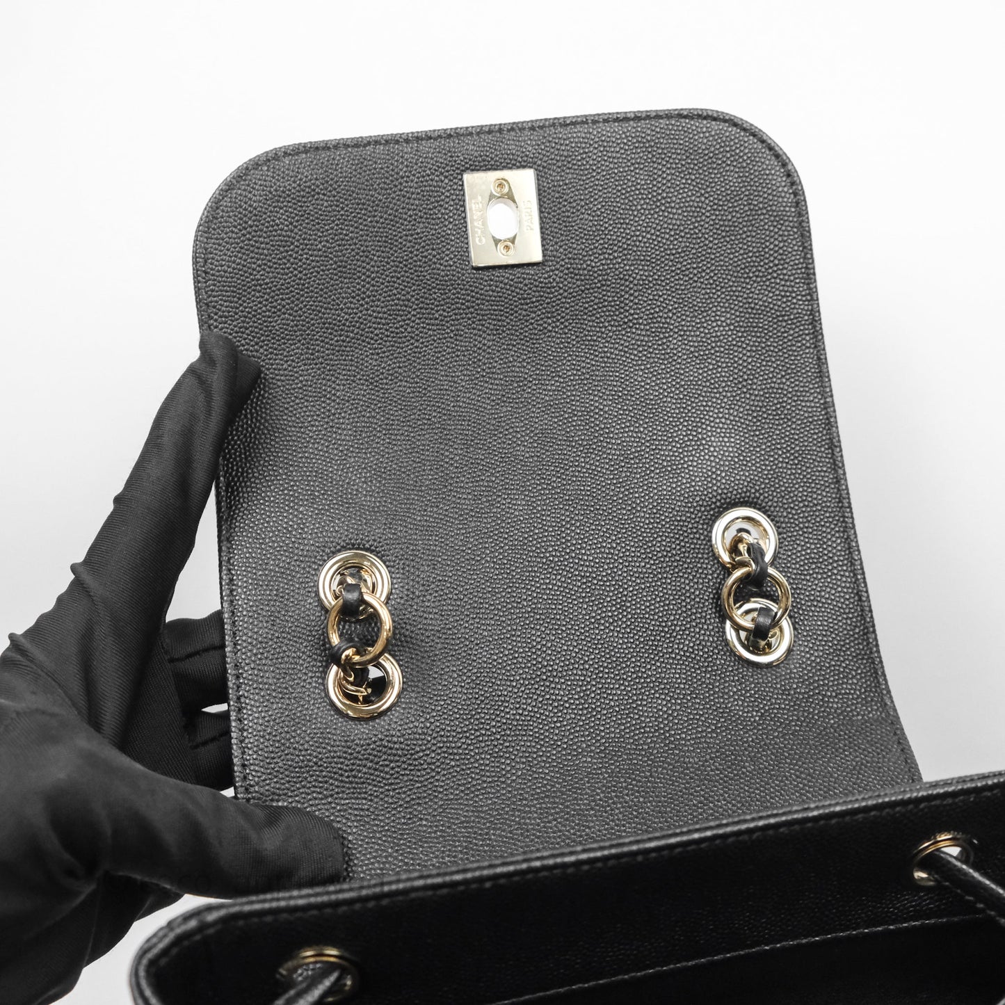 Chanel Quilted Business Affinity Backpack Black Caviar Gold Hardware