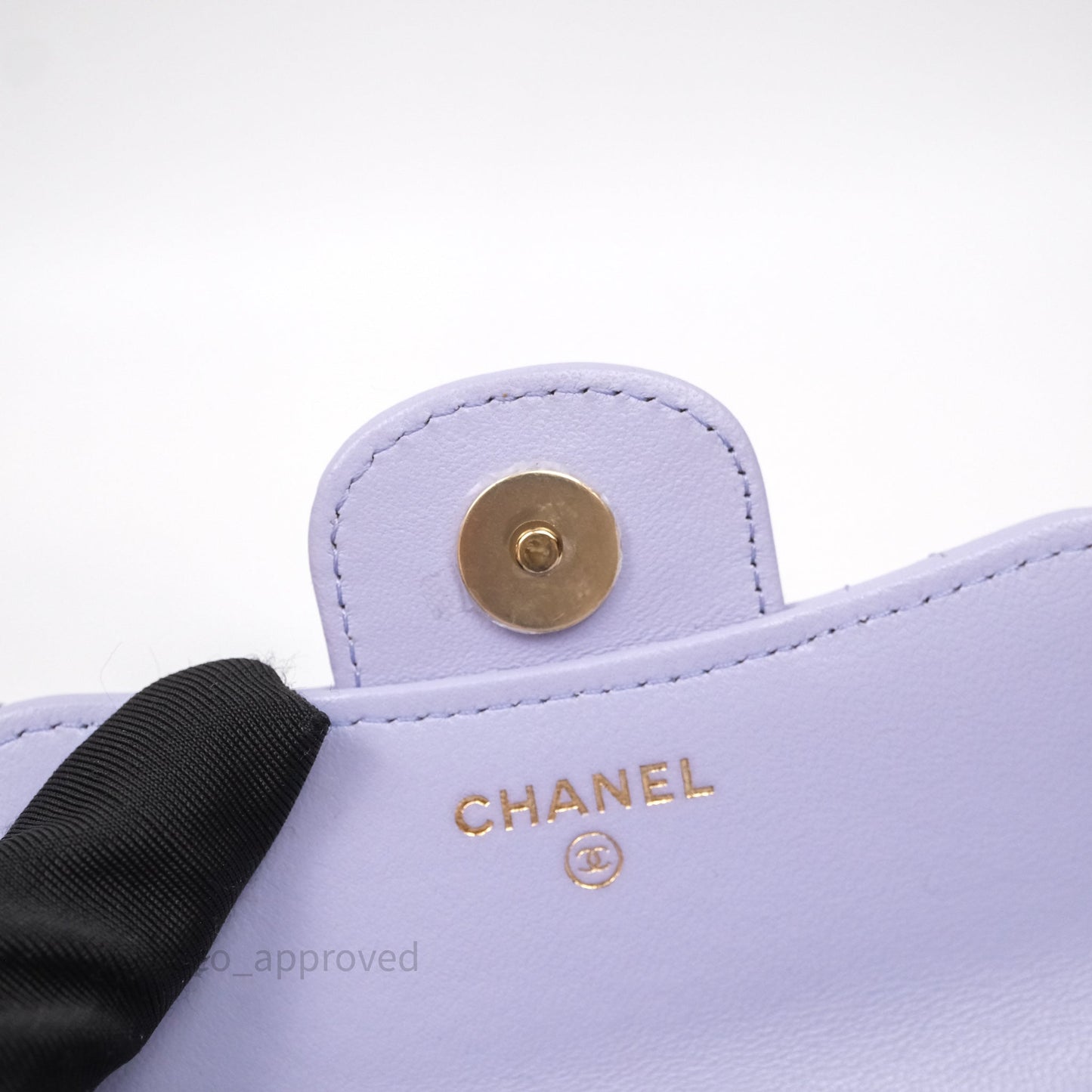 Chanel Mini Handle Flap Coin Purse With Chain Lilac Lambskin Gold Hardware