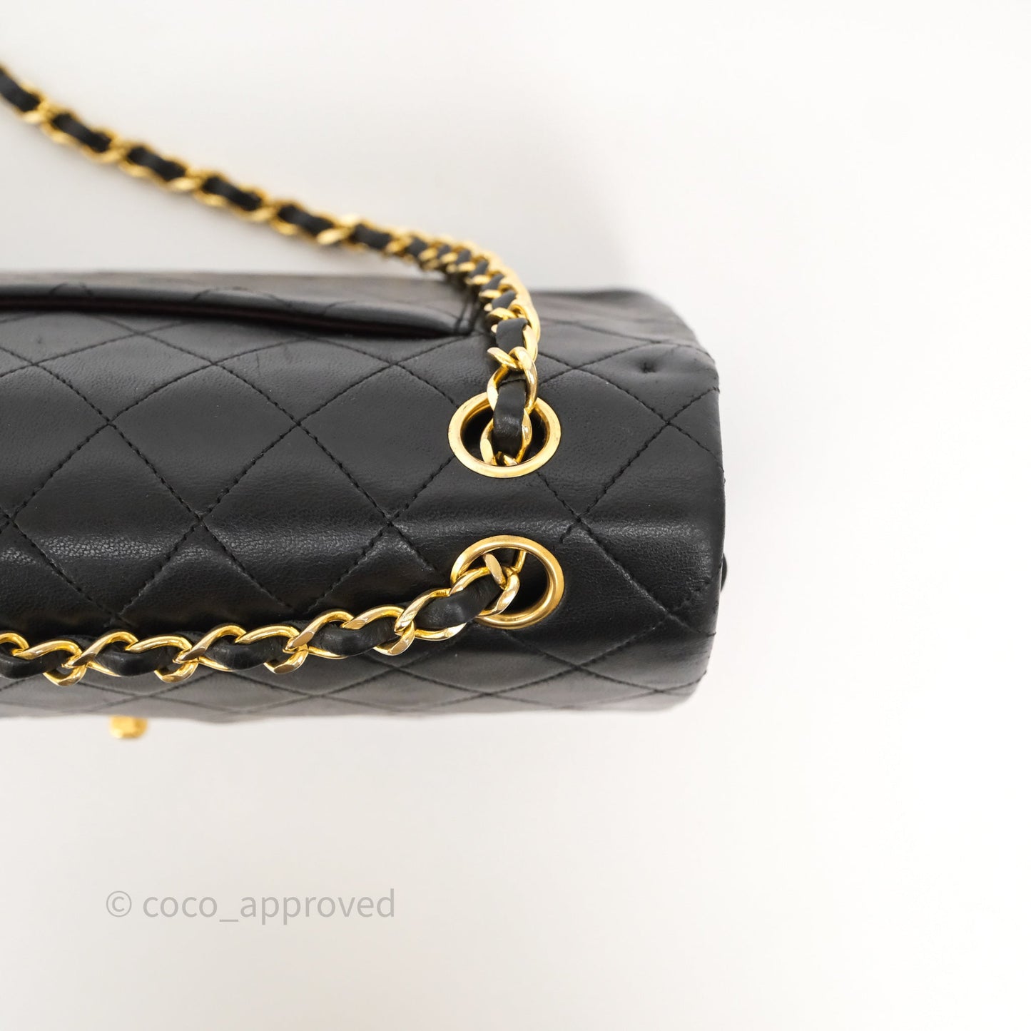 Chanel Vintage Medium Classic Flap Black Lambskin 24K Gold Hardware