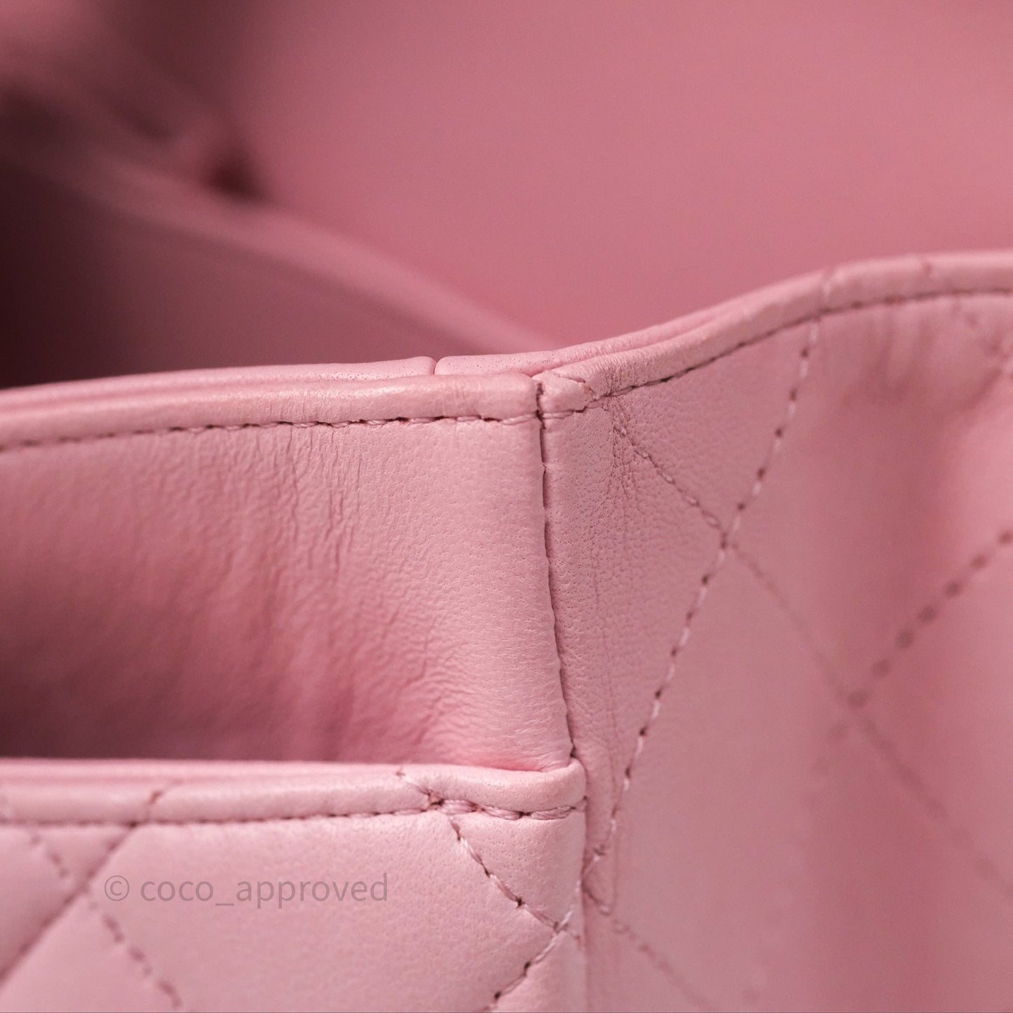 Chanel Classic M/L Medium Flap Quilted Pink Lambskin Gold Hardware