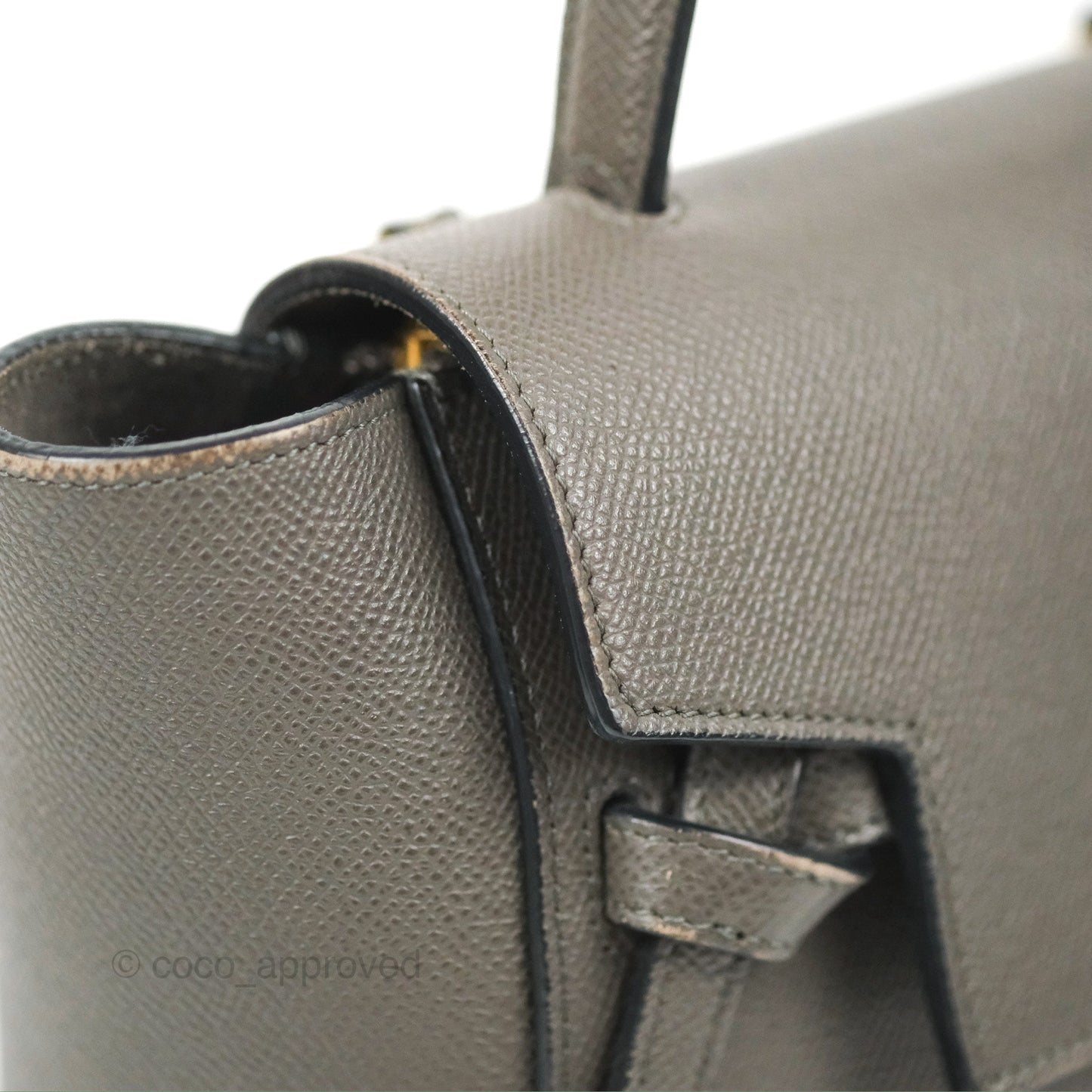 Celine Nano Belt Bag Grey Grained Calfskin Gold Hardware
