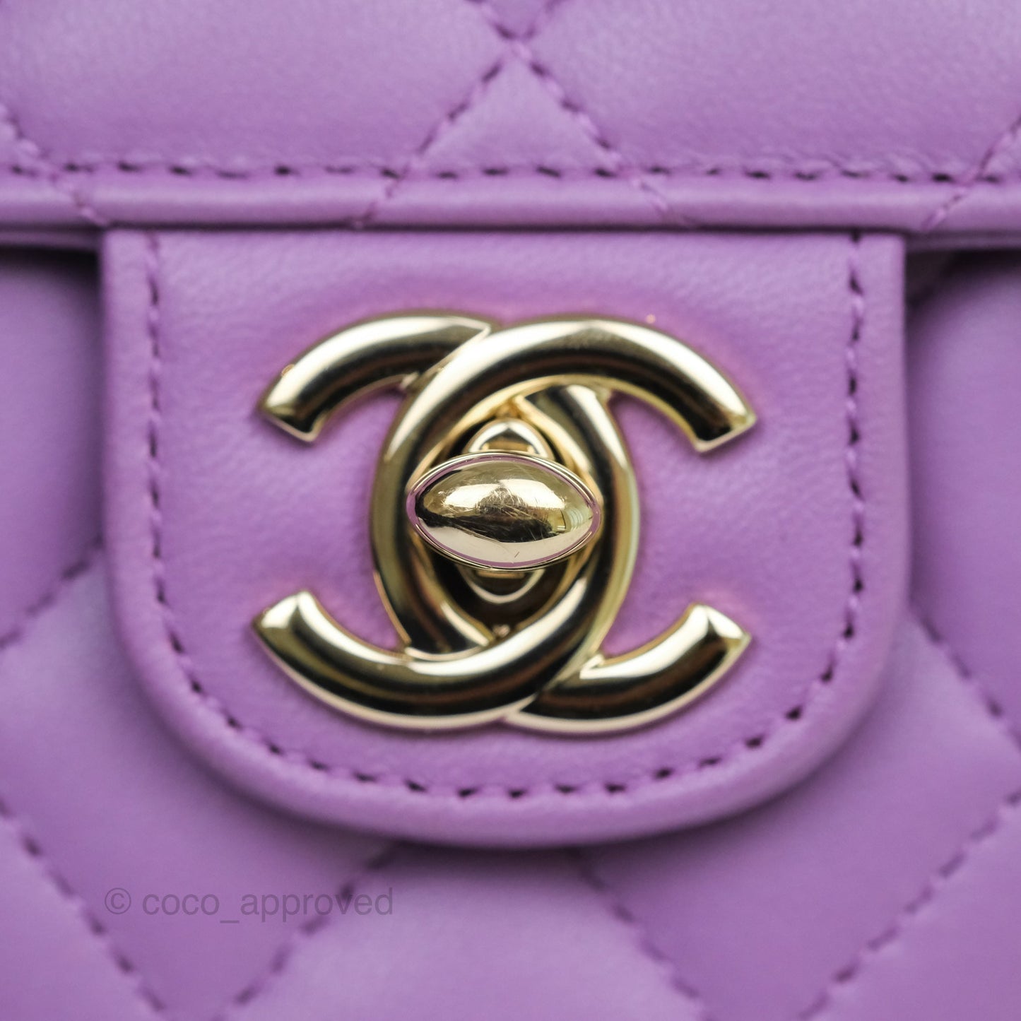 Chanel Small Heart Bag Purple Lambskin Gold Hardware 22S