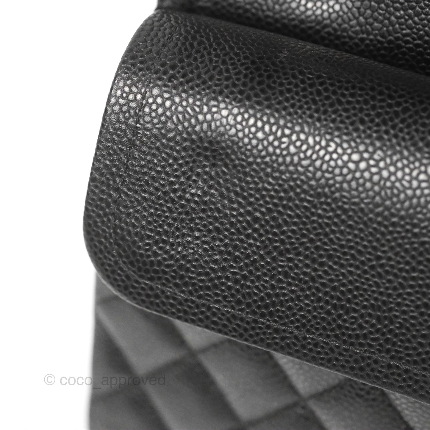 Chanel Classic M/L Medium Flap Quilted Black Caviar Silver Hardware
