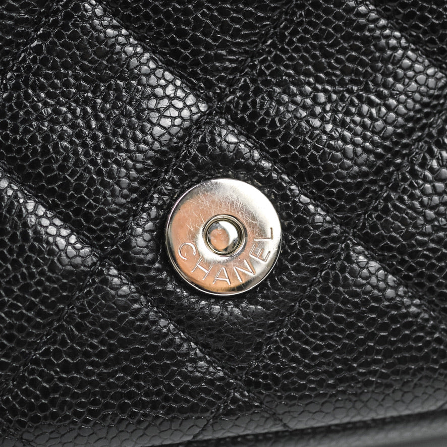 Chanel Quilted Mini Square Flap Bag So Black Caviar Incognito