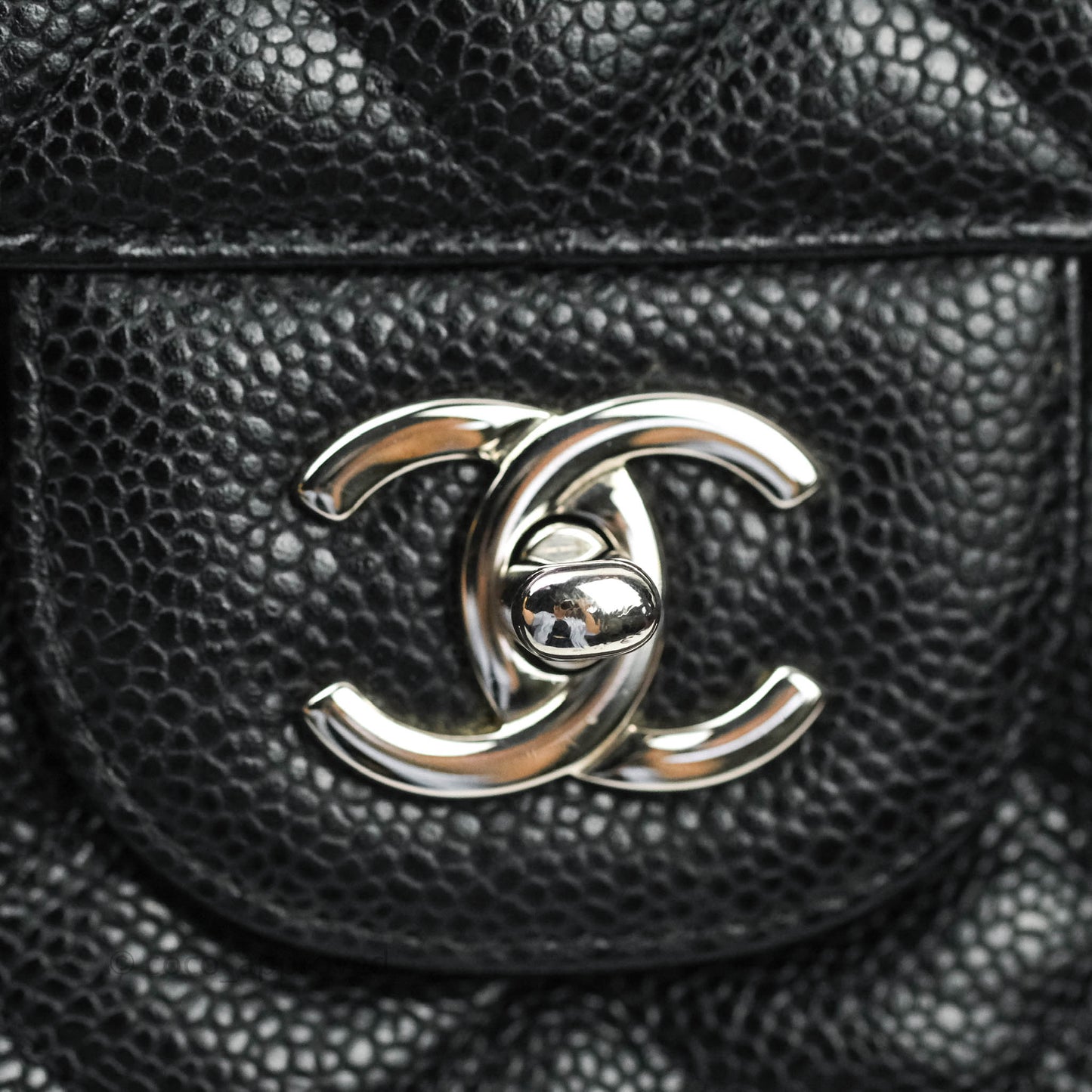 Chanel Jumbo Double Flap Black Caviar Silver Hardware⁣⁣