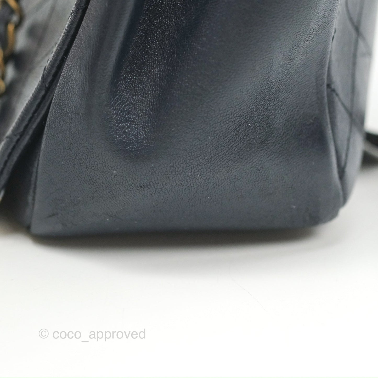 Chanel Medium Around The Corner Shopping Tote Navy Lambskin