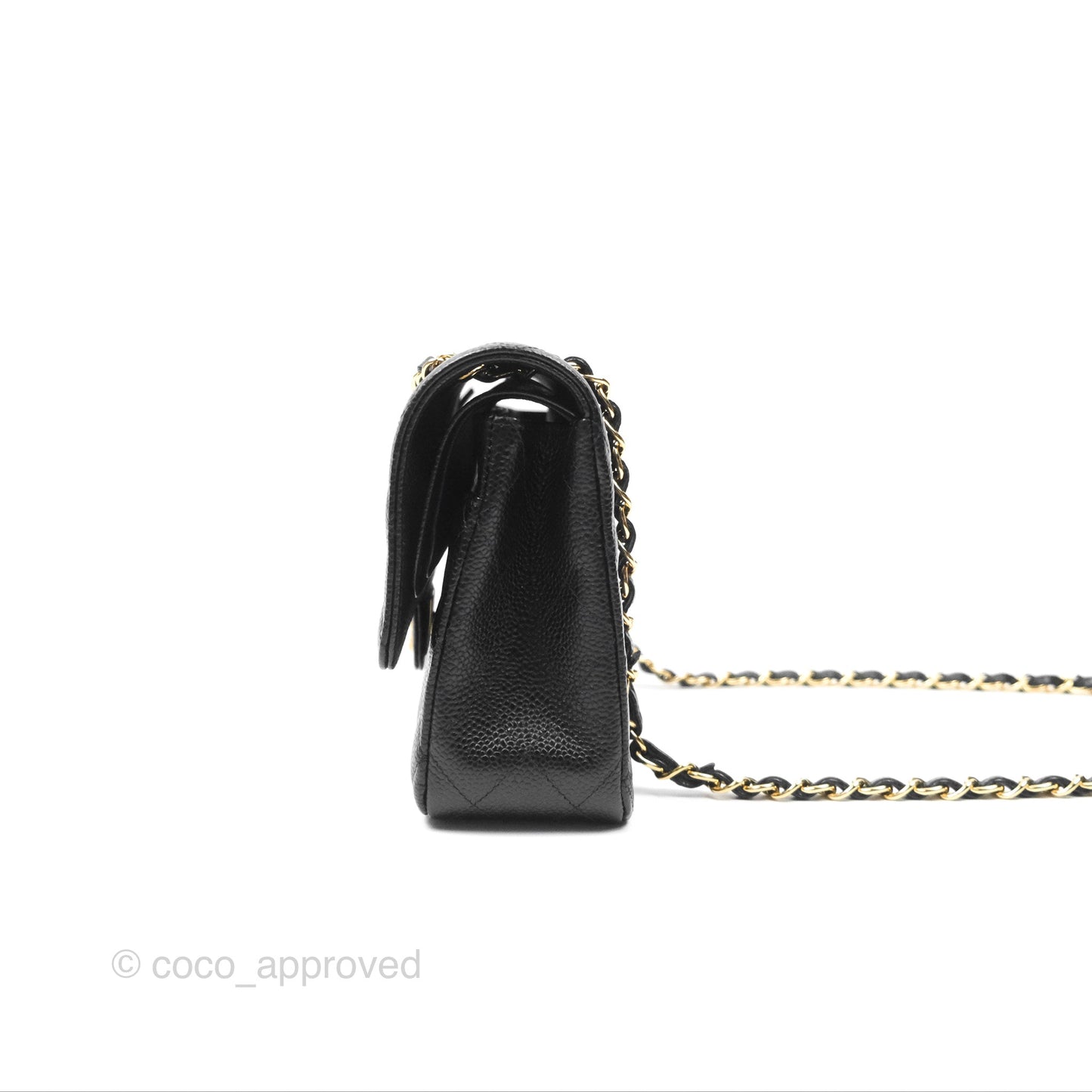 Chanel Classic M/L Medium Flap Quilted Black Caviar Gold Hardware