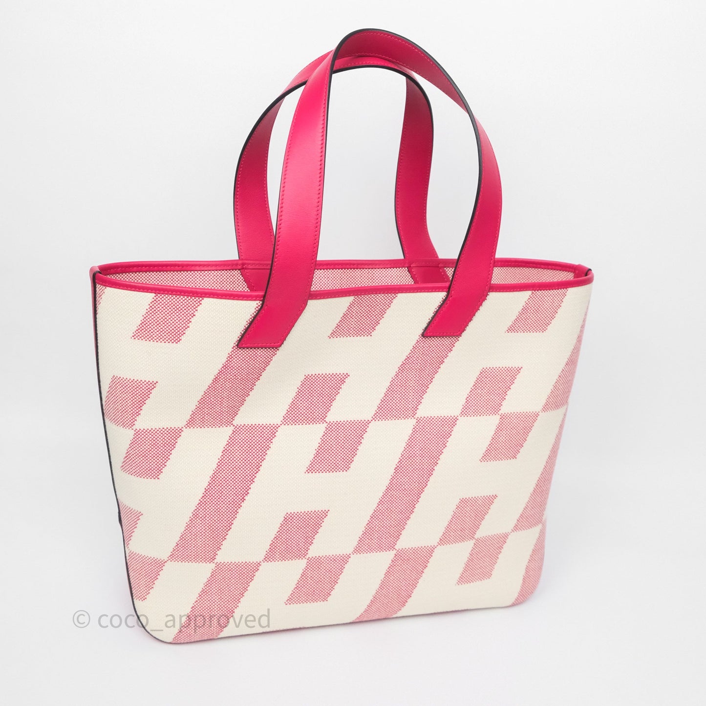 Hermès Cabas H en Biais 40 Bag Ecru / Framboise