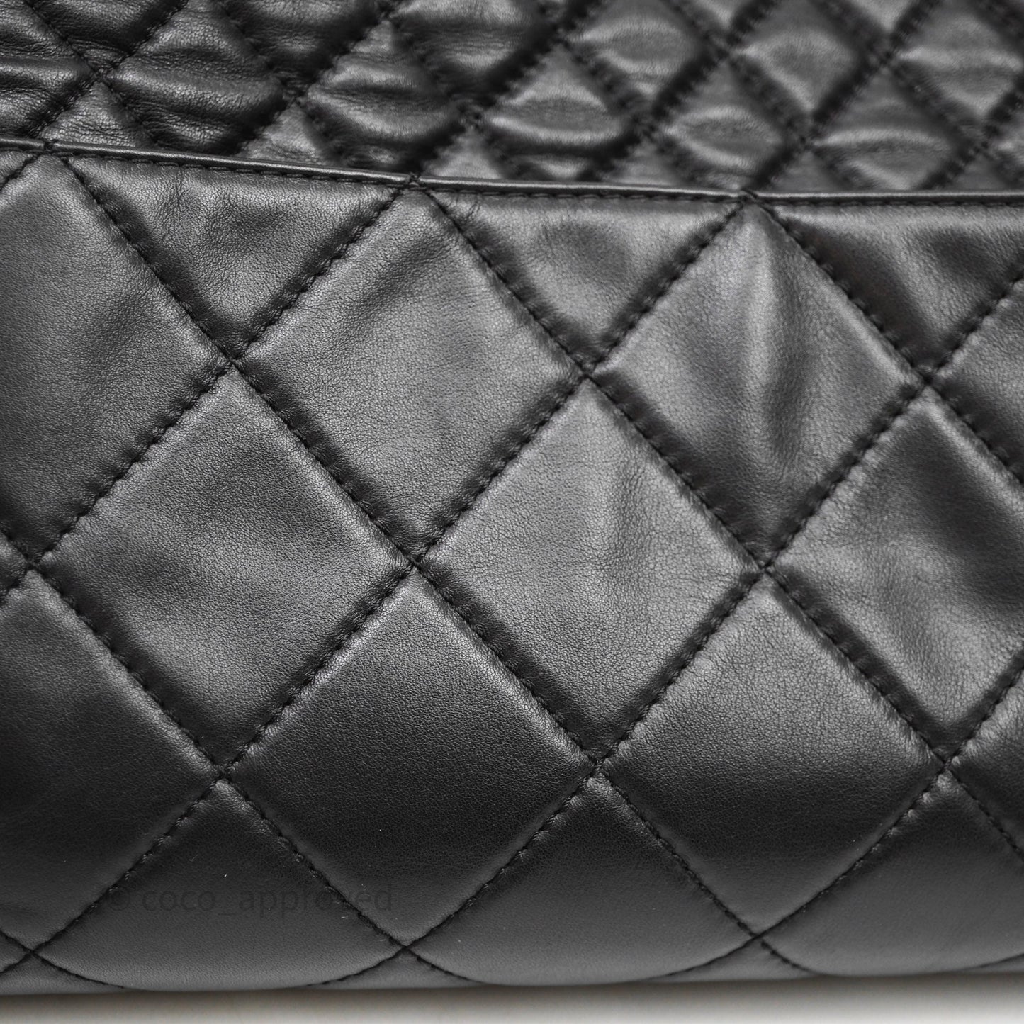 Chanel In The Business Tote Bag Black Calfskin Silver Hardware