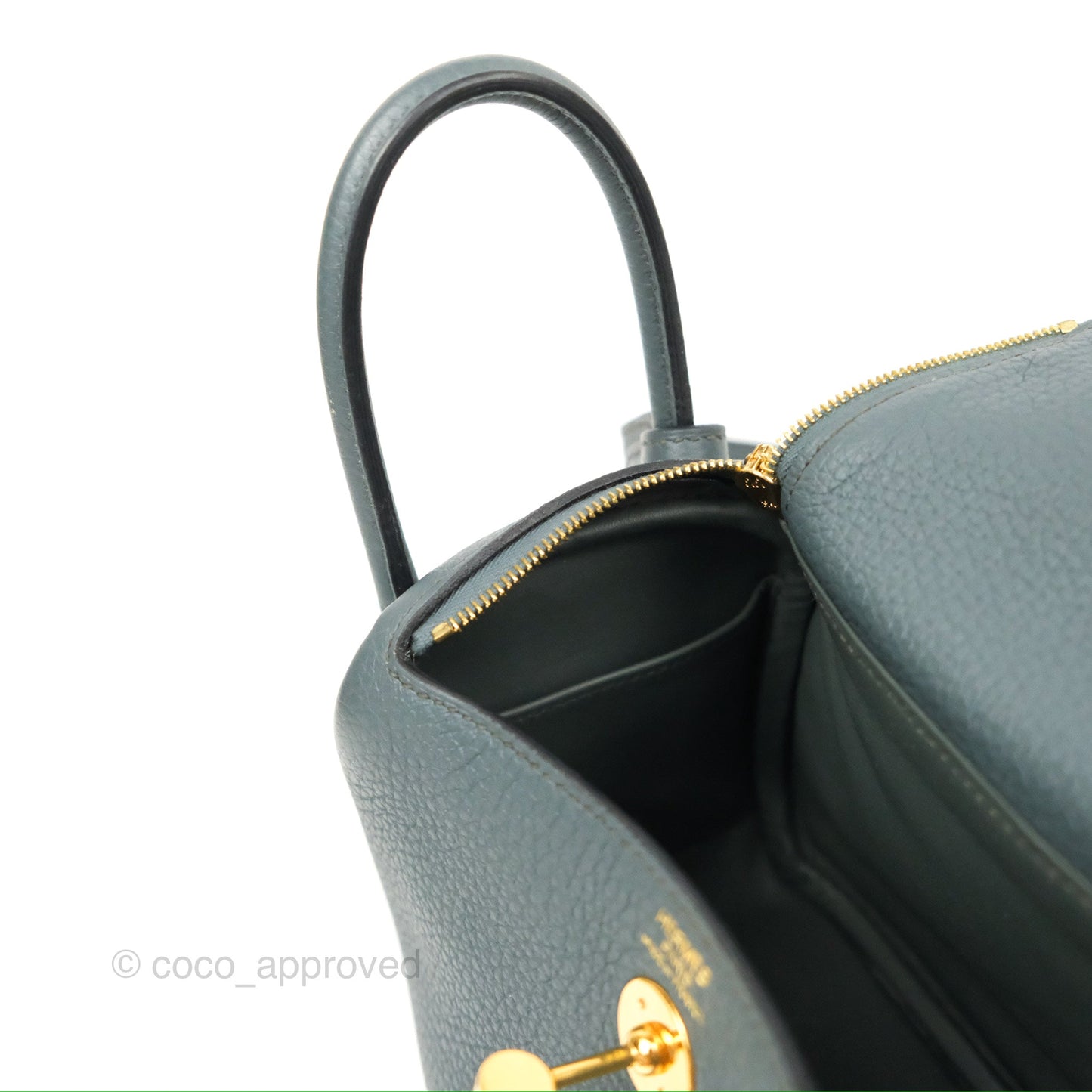 Hermès Mini Lindy 20 Bleu Orage Clemence Gold Hardware