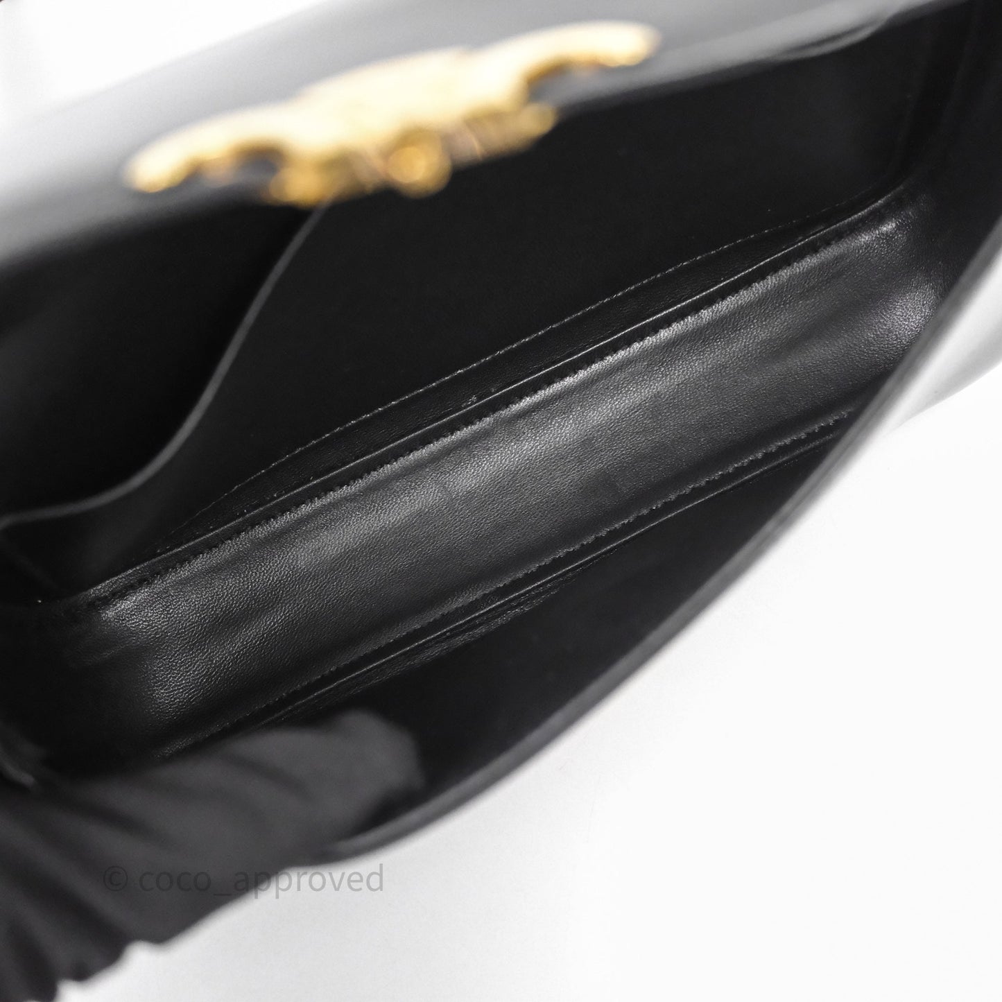 Celine Triomphe Shoulder Bag Black Calfskin