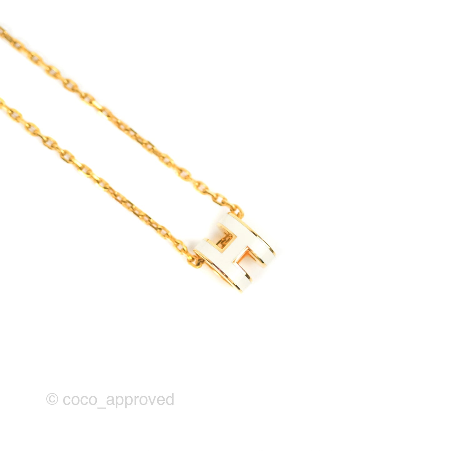 Hermès Mini Pop H Pendant Necklace White Gold Hardware