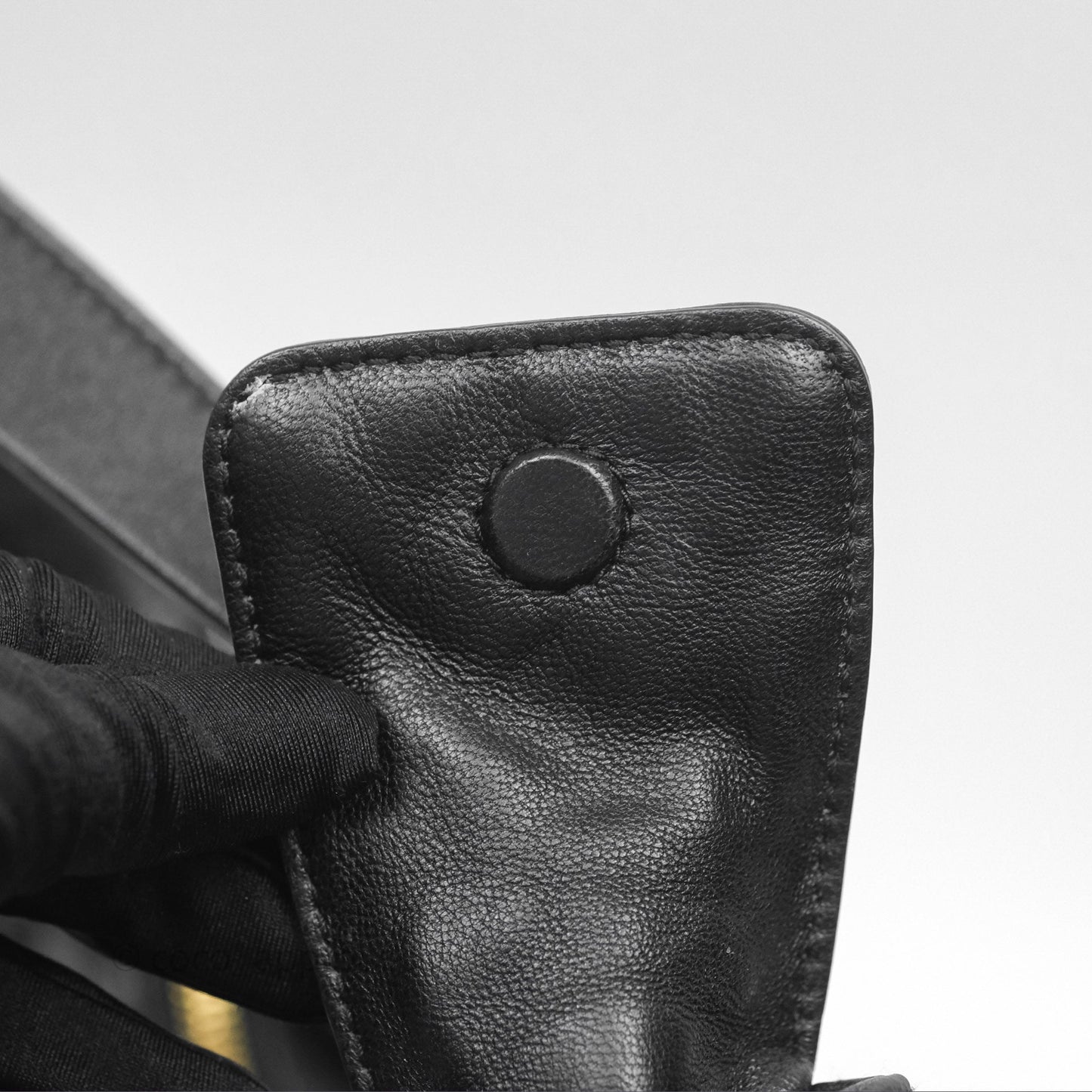 Miu Miu Nappa Leather Pocket Bag Black Lambskin Gold Hardware