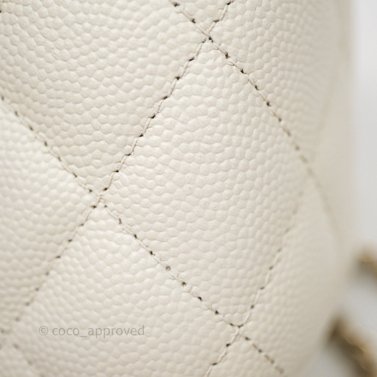 Chanel Mini Vanity With Chain White Caviar Gold Hardware