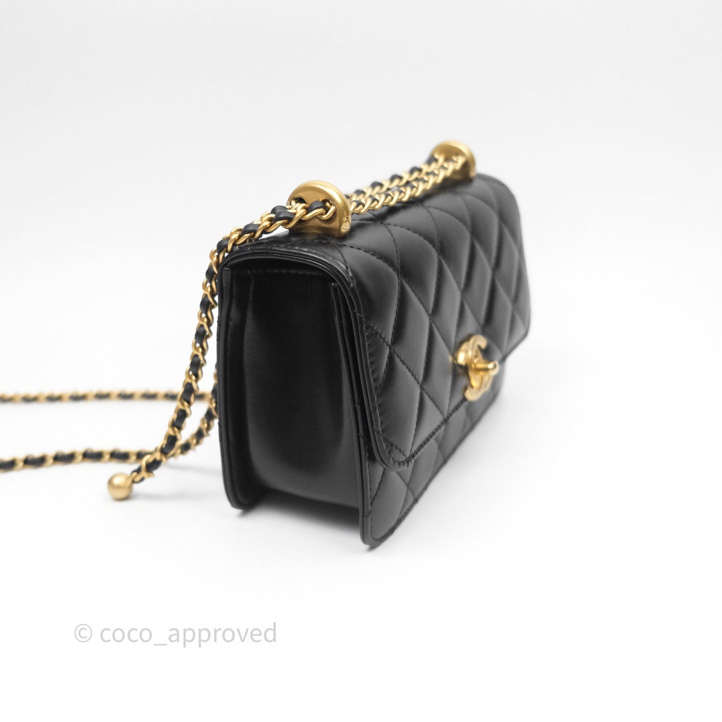 Chanel Quilted Mini Perfect Fit Adjustable Black Calfskin Gold Hardware