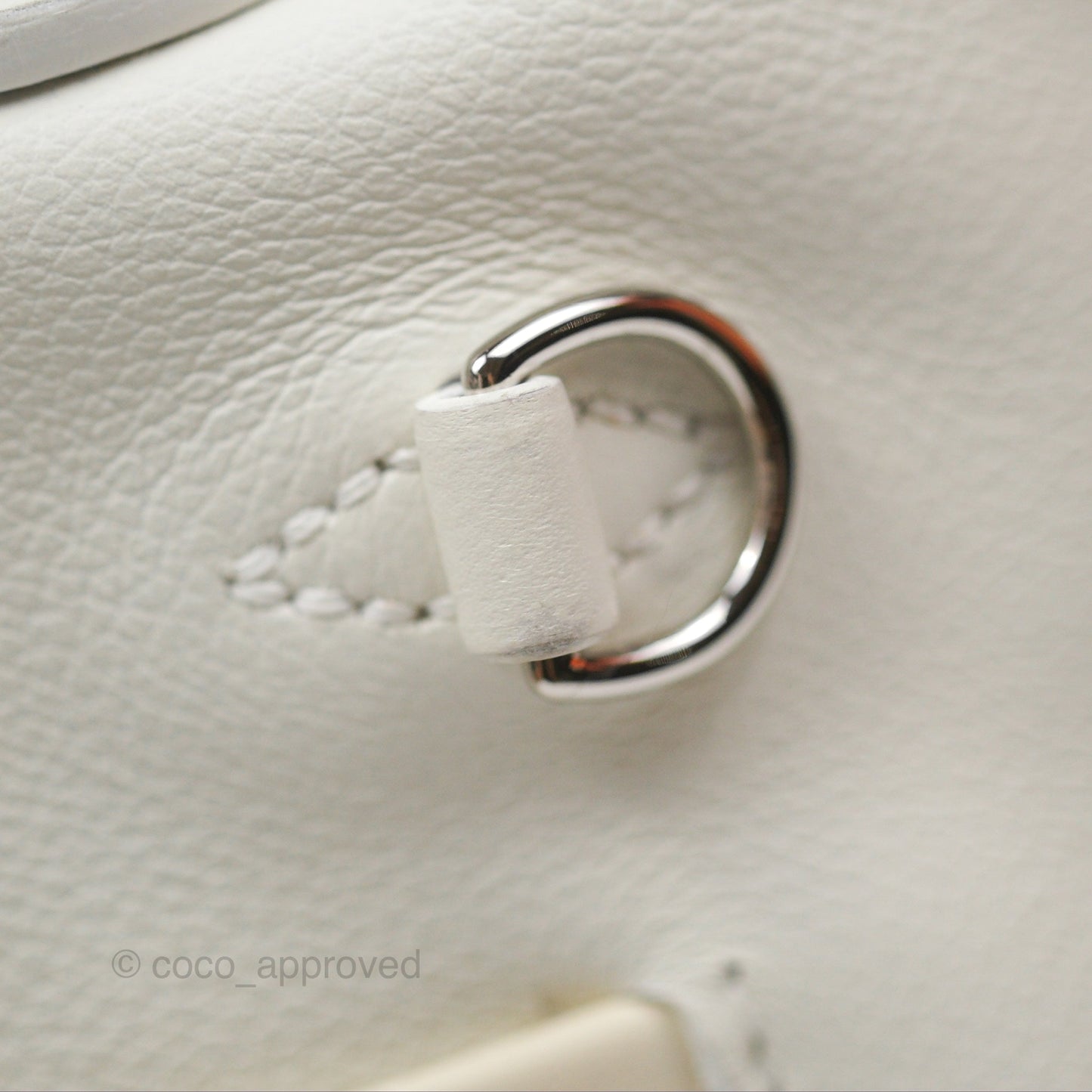 Hermès 24/24 21 Mini Blanc 01/ Nata I2 Evercolor/ Swift Palladium Hardware